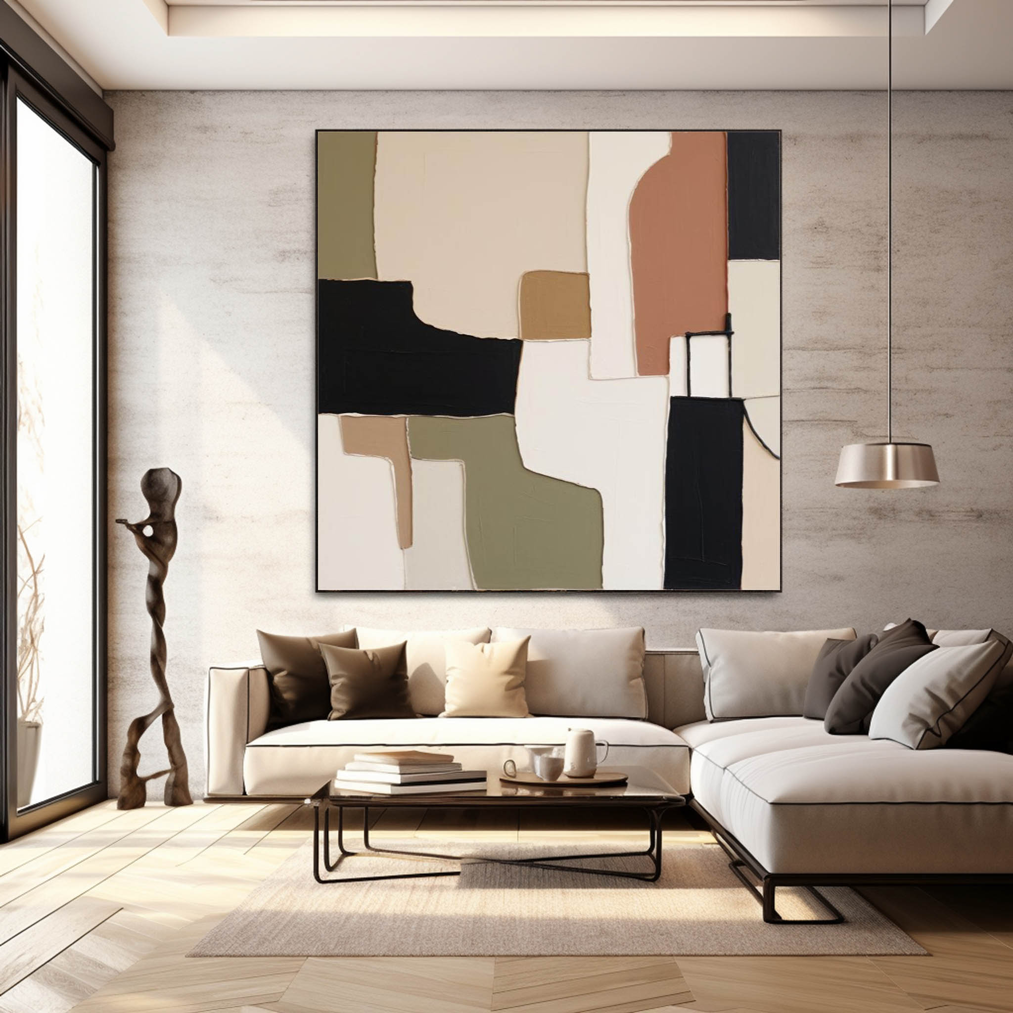 Original Modern Wall Art Square Abstract Oil Painting Colorful Large Acrylic Painting On Canvas For Living Room