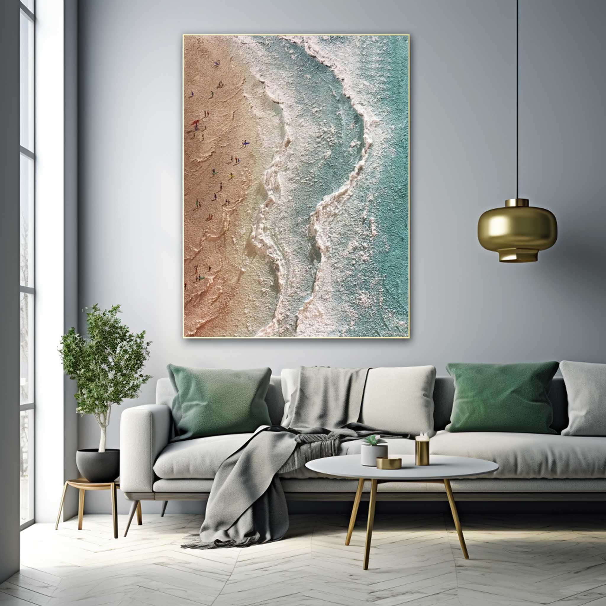 Texture Ocean Abstract Oil Painting Large Ocean Original Blue Painting On Canvas Modern Wall Art Living Room Decor