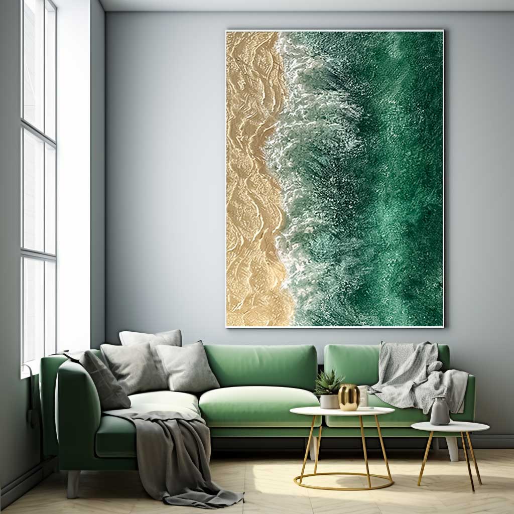 Green Texture Ocean Abstract Oil Painting Large Ocean Original Painting On Canvas Modern Wall Art Living Room Decor