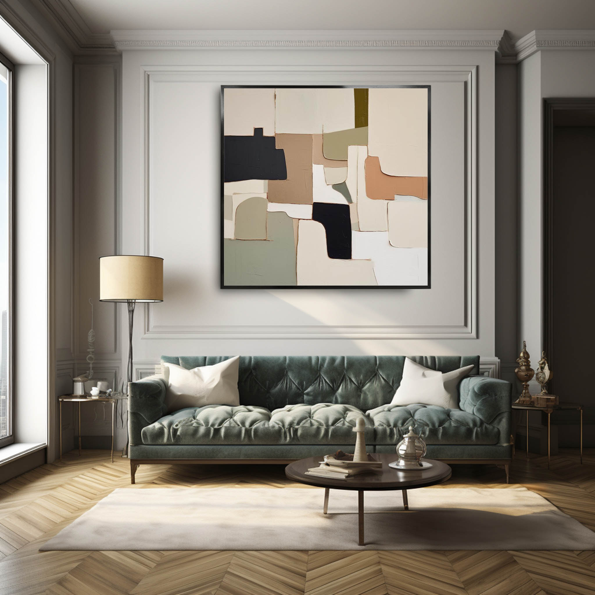 Original Modern Wall Art Square Abstract Texture Oil Painting Colorful Large Acrylic Painting On Canvas Home Decor