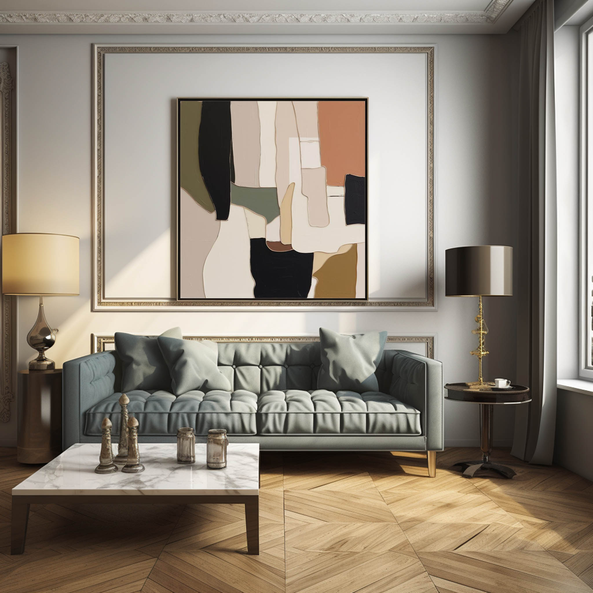 Original Modern Wall Art Square Abstract Oil Painting Colorful Large Acrylic Painting On Canvas For Living Room