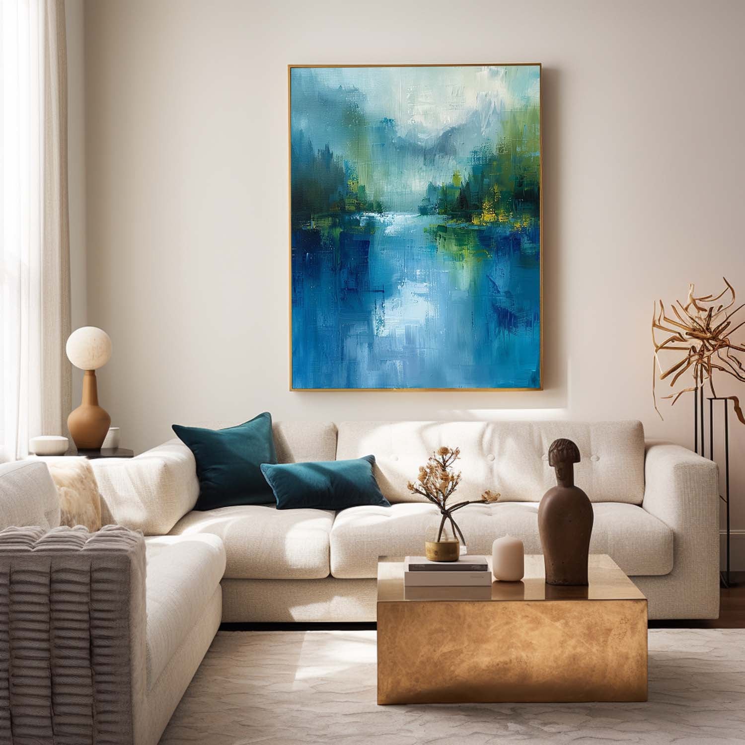 Large Abstract Painting On Canvas Original Vertical Scenery Painting Modern Landscape Wall Art