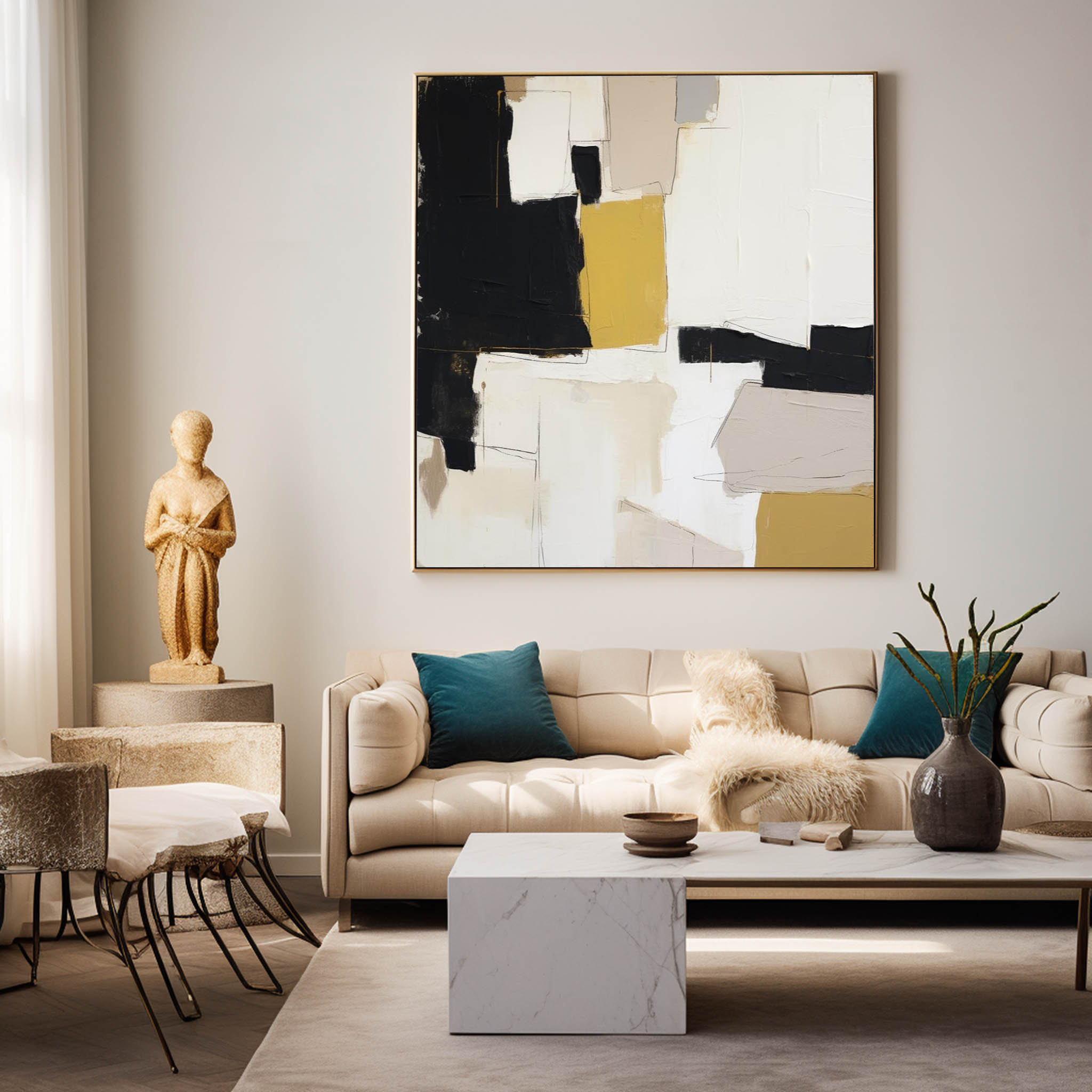 Abstract Oil Painting Farme Original Large Abstract Acrylic Painting On Canvas Modern Wall Art Home Decor