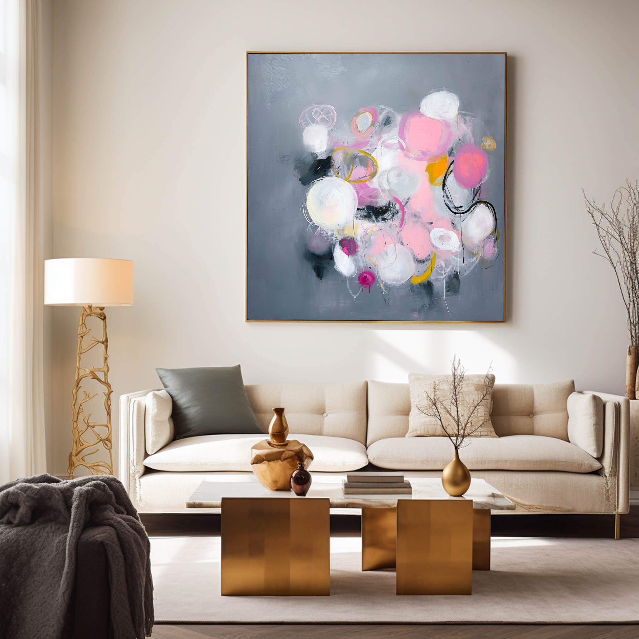 Grey Square Abstract Texture Oil Painting Large Acrylic Painting On Canvas Original Modern Wall Art Home Decor