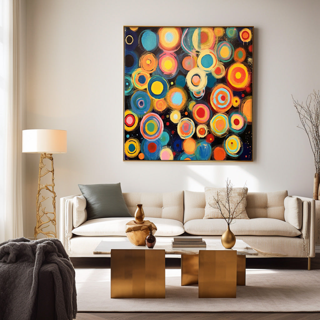 Colorful Abstract Oil Painting Original Circle Large Abstract Acrylic Painting On Canvas Modern Wall Art Home Decor