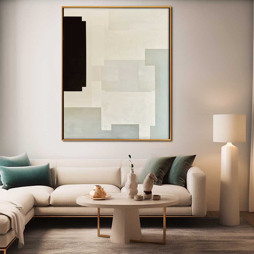 Original Abstract Oil Painting On Canvas Modern Wall Art Large Geometric Acrylic Painting Framed Home Decor