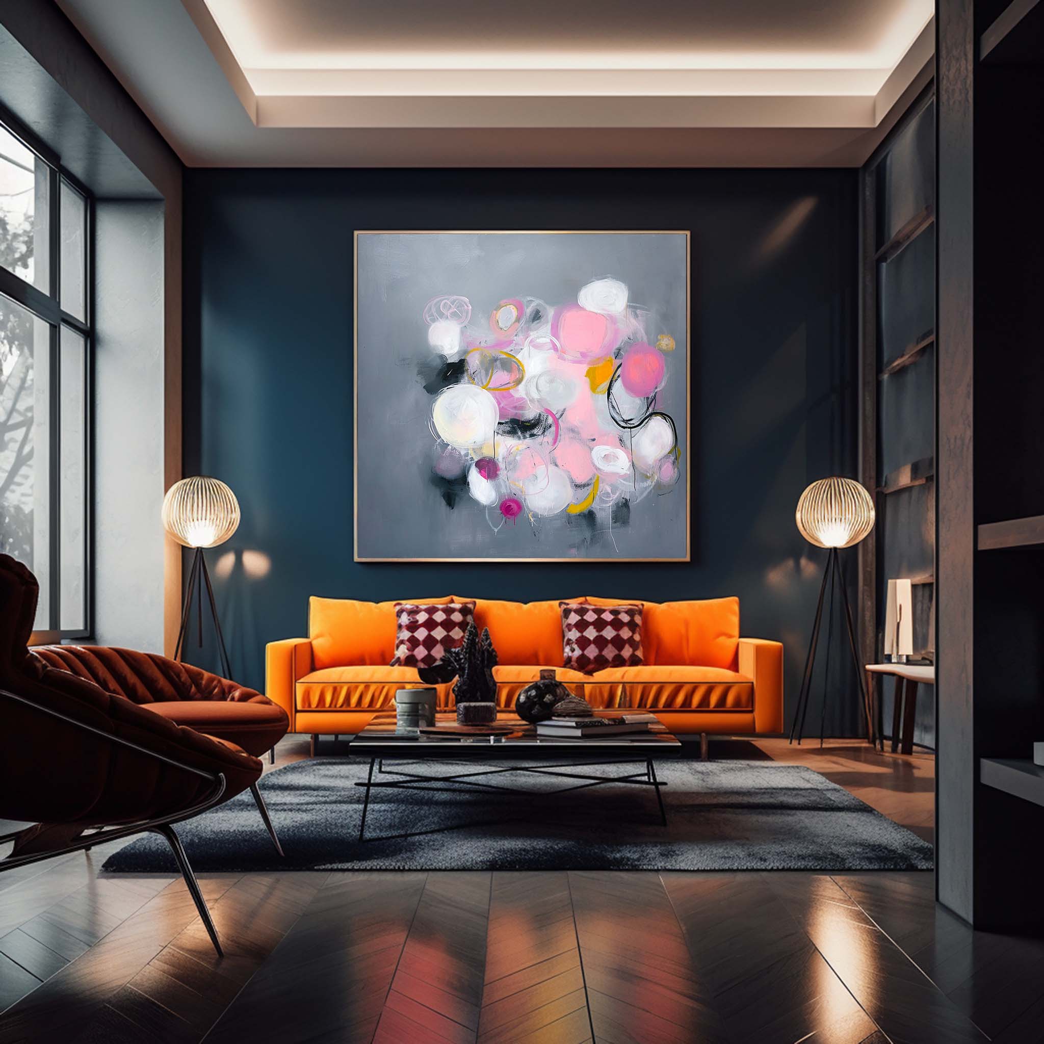 Grey Square Abstract Texture Oil Painting Large Acrylic Painting On Canvas Original Modern Wall Art Home Decor