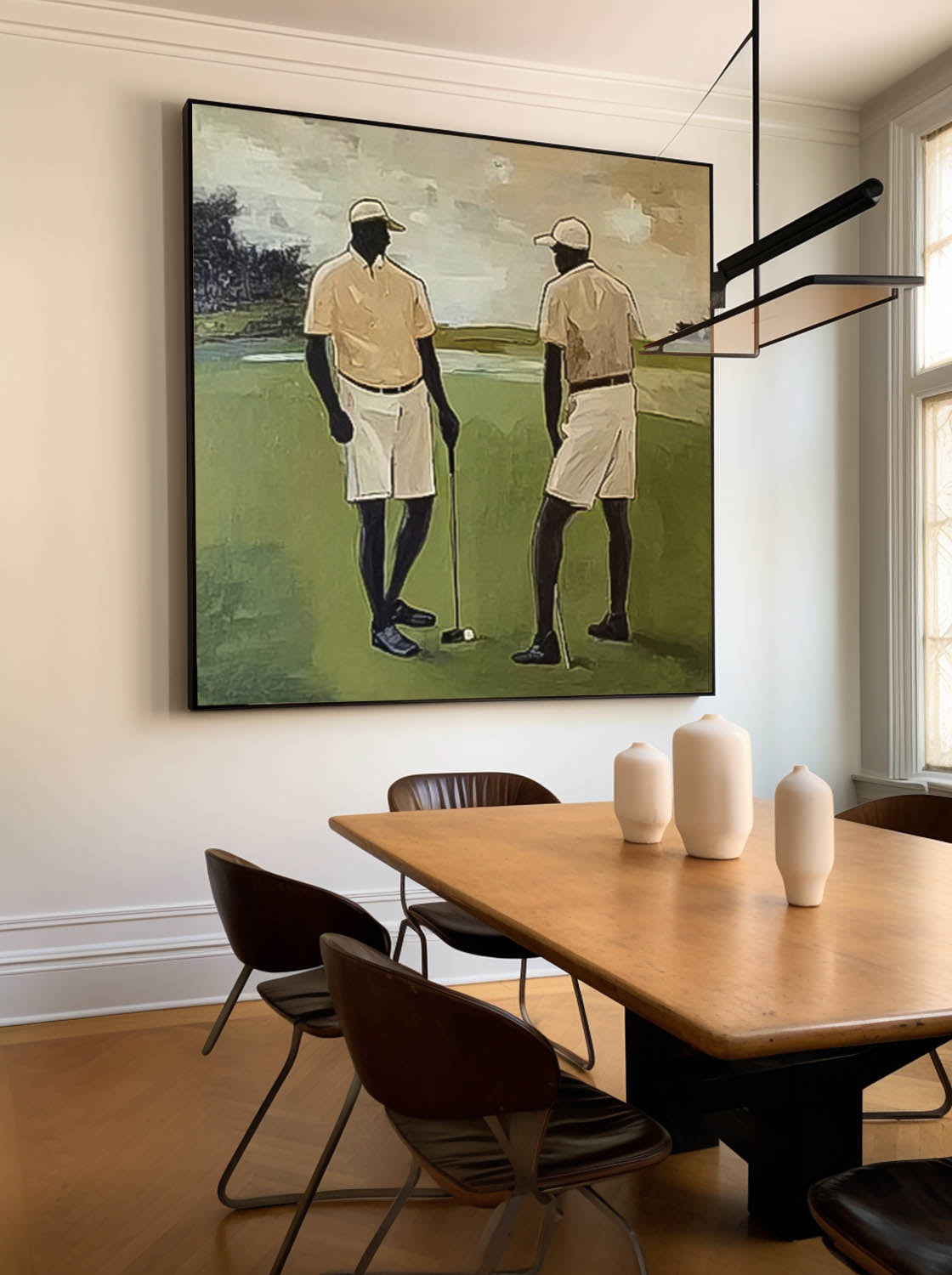 Contemporary Sport Decor Modern Golf Artwork Unique Art Square Textured Golf Art Golf Lovers Gift