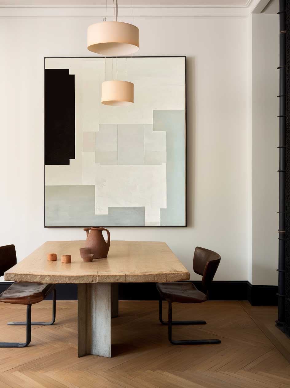 Original Abstract Oil Painting On Canvas Modern Wall Art Large Geometric Acrylic Painting Framed Home Decor