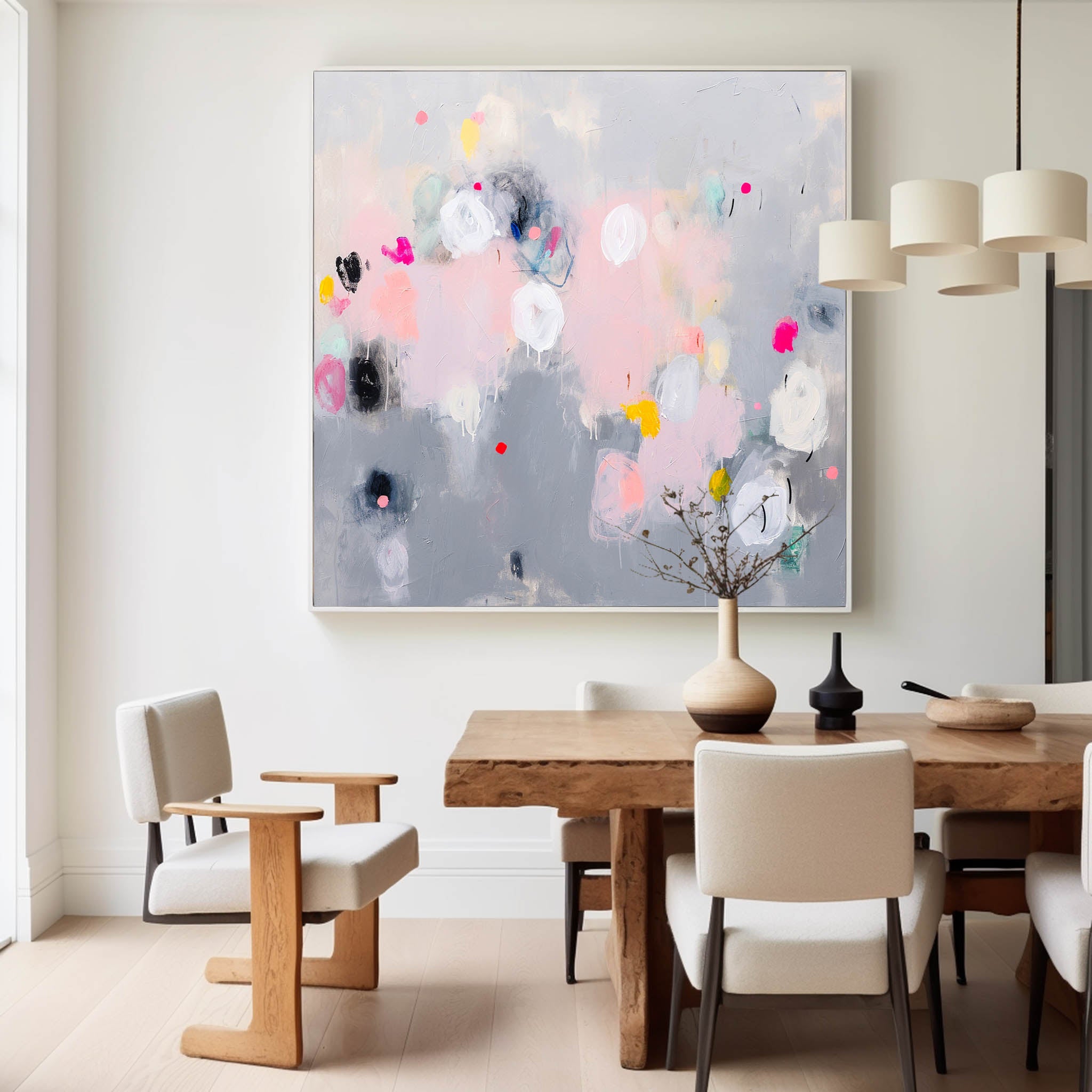 Square Abstract Texture Oil Painting Grey Large Acrylic Painting On Canvas Original Modern Wall Art For Living Room