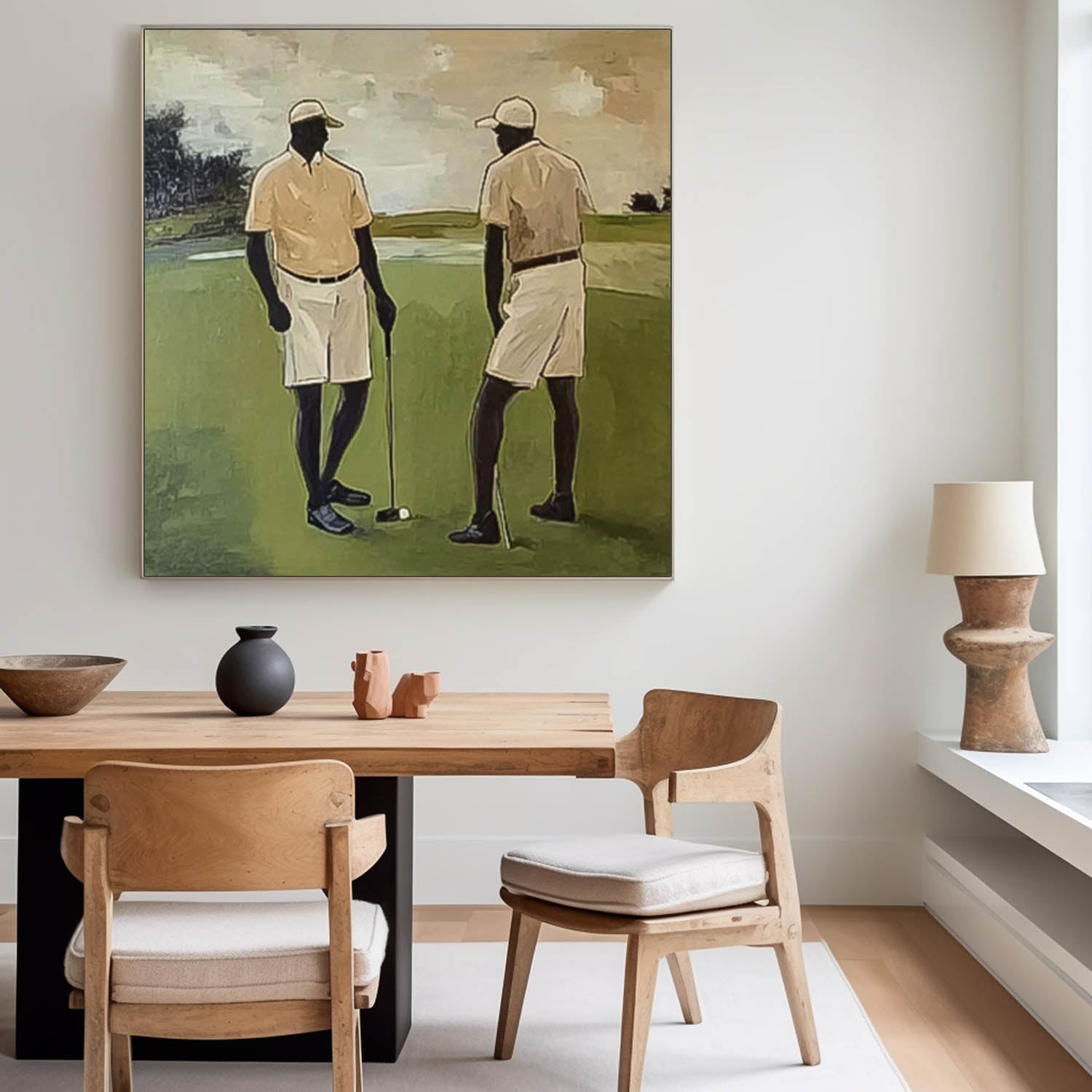 Contemporary Sport Decor Modern Golf Artwork Unique Art Square Textured Golf Art Golf Lovers Gift