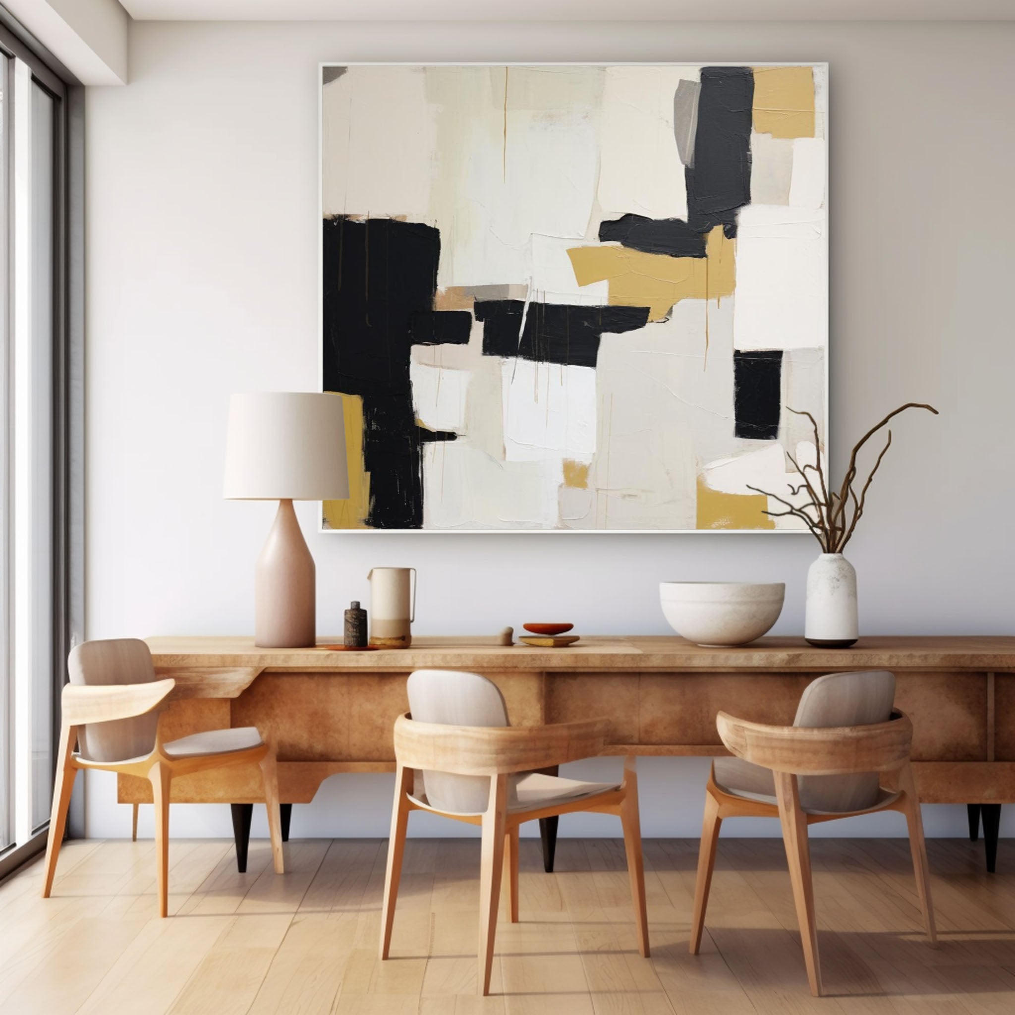 Large Acrylic Painting On Canvas Abstract Oil Painting Farme Original Modern Wall Art For Living Room