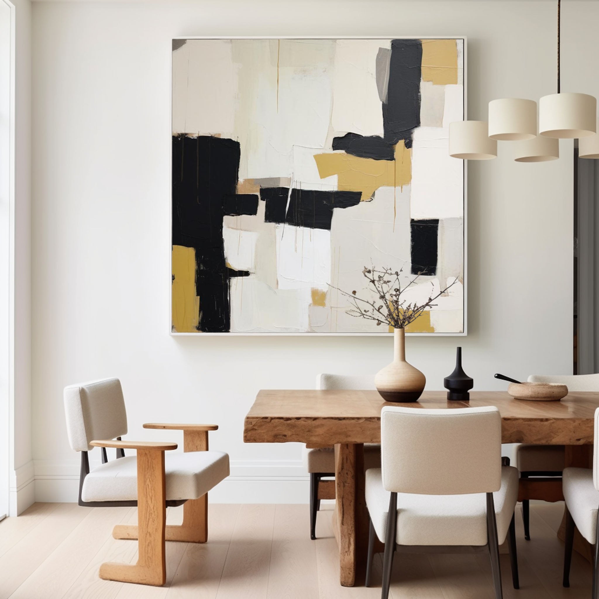 Large Acrylic Painting On Canvas Abstract Oil Painting Farme Original Modern Wall Art For Living Room