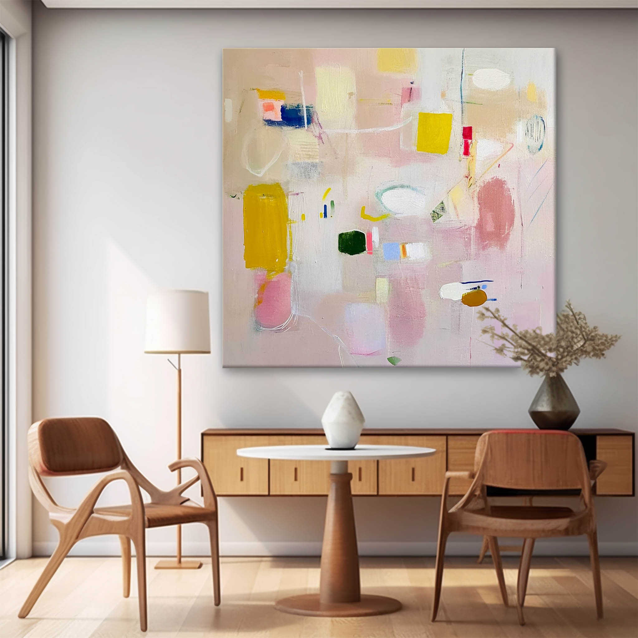 Bright Pink Abstract Painting Canvas Original Abstract Art For Sale Contemporary Cute New Painting Home Decor