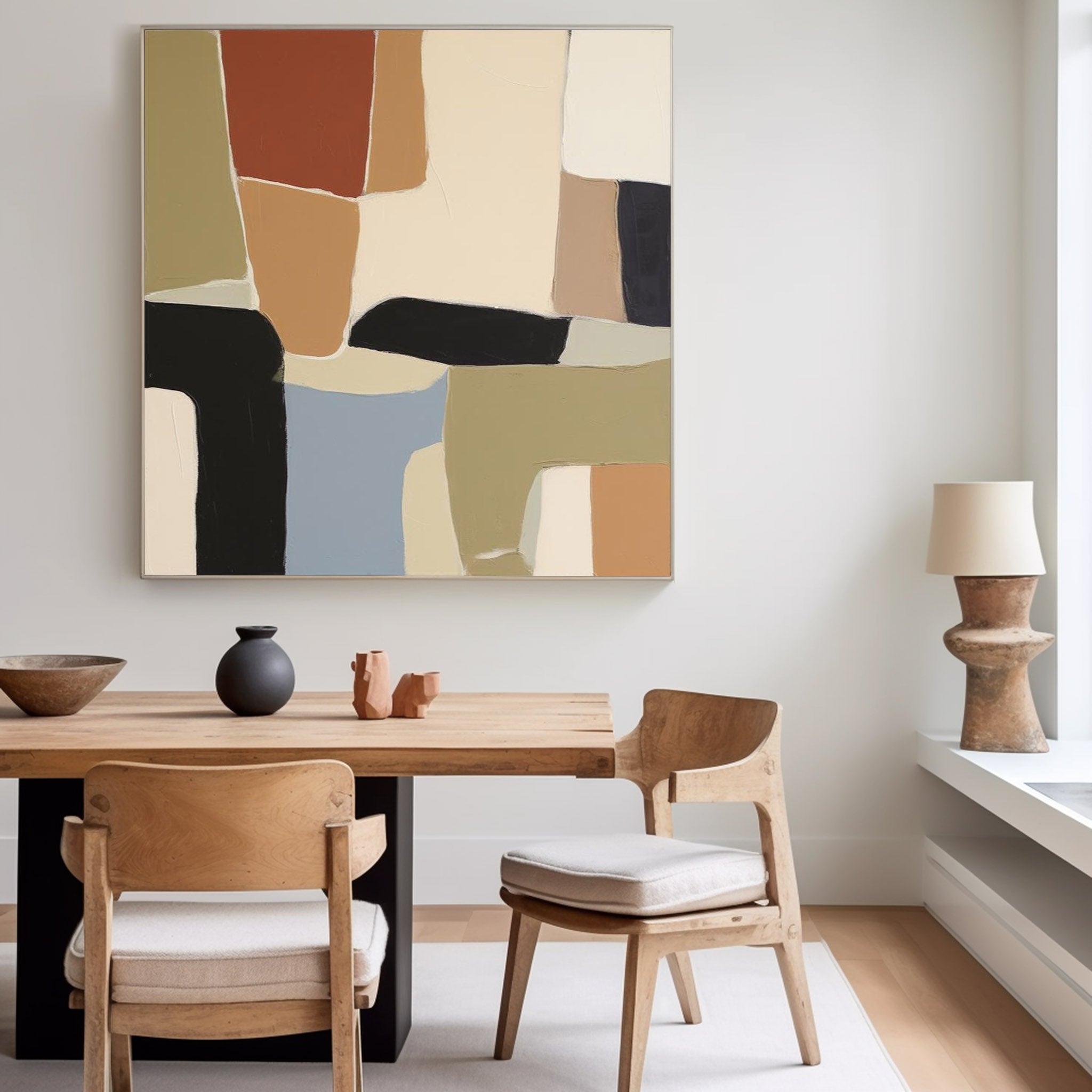 Square Abstract Oil Painting Colorful Large Acrylic Painting On Canvas Original Modern Wall Art For Living Room