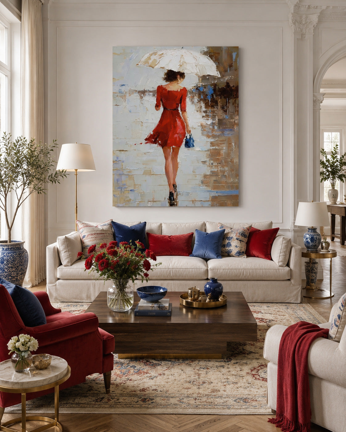 Impressionist Street Scene Art With Textured Brushstrokes For Entryway