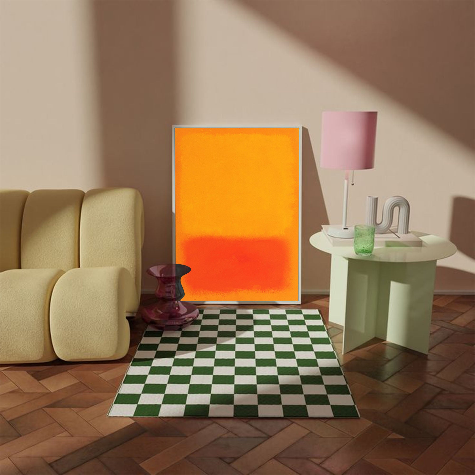 Orange Abstract Texture Wall Art Painting Large Minimalist Original Oil Painting Home Decor