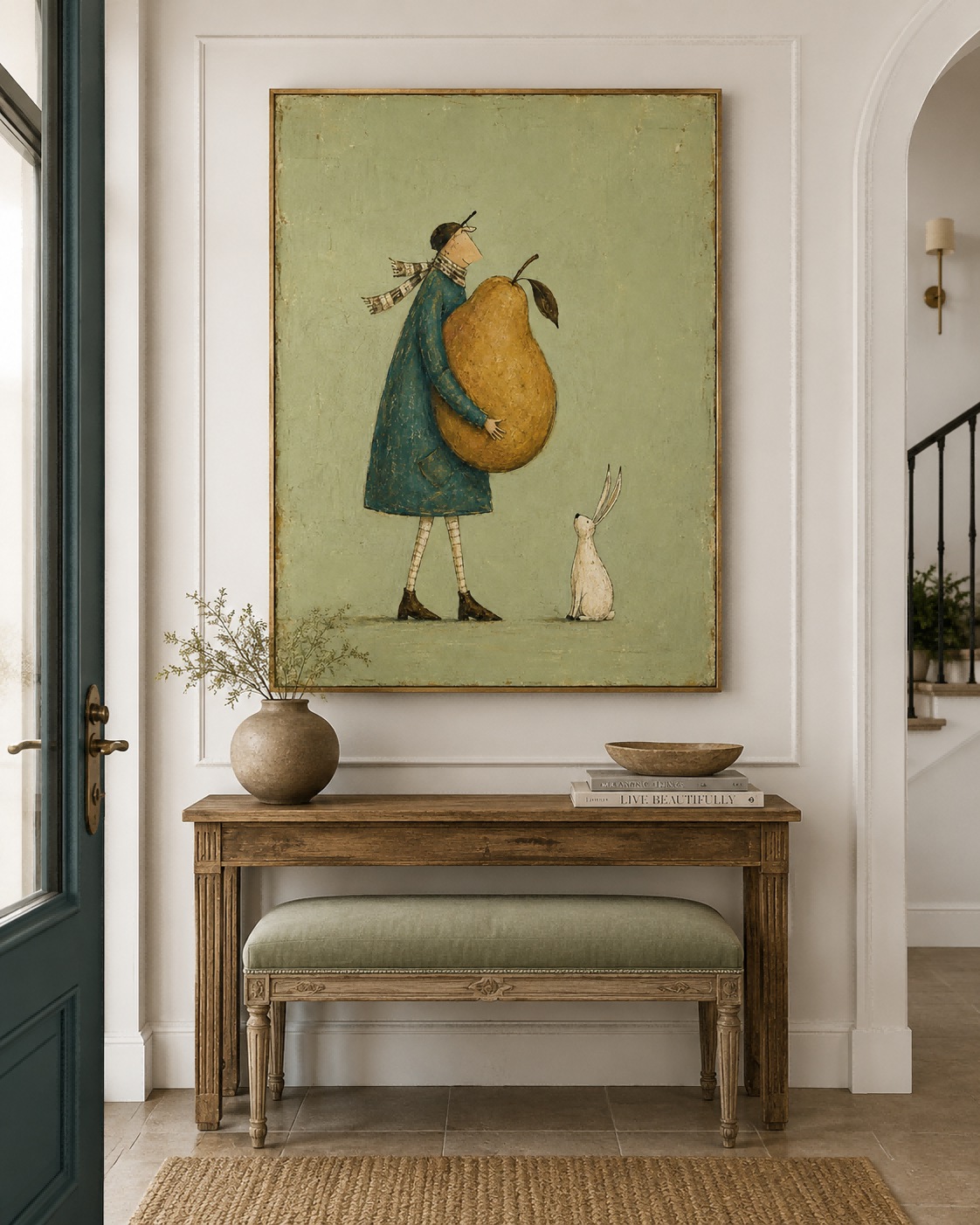 Healing Fairy Tale Art In Vintage Style With Textured Canvas Finish