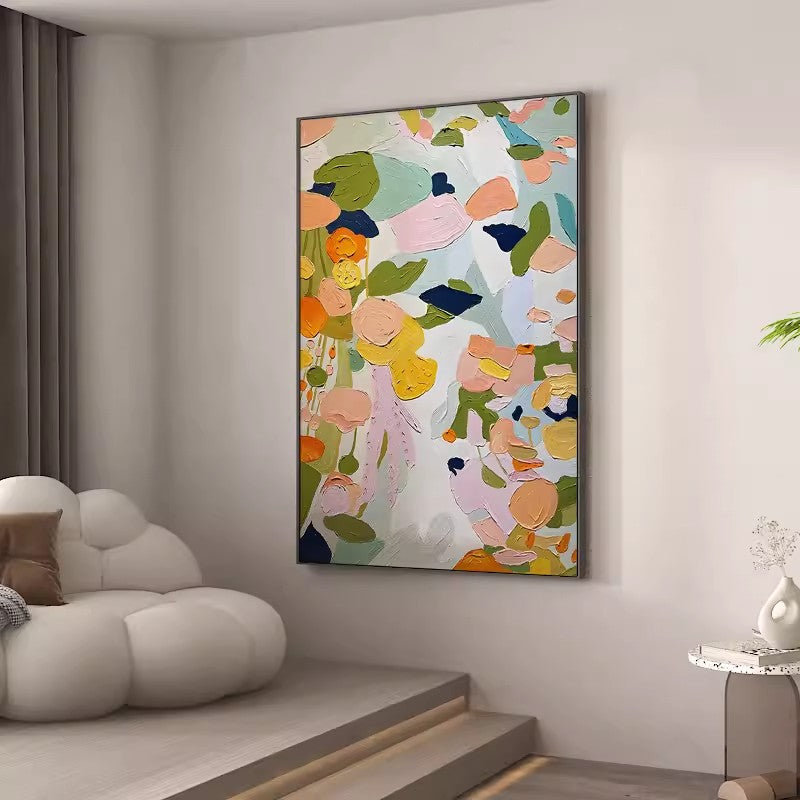 colorful Abstract Oil Painting On Canvas Modern Wall Art Large Original Textured Acrylic Painting For Home Decor
