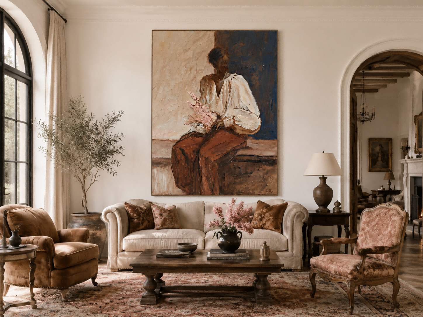 Expressive Figure Painting Capturing Solitude And Reflection For Wall Art