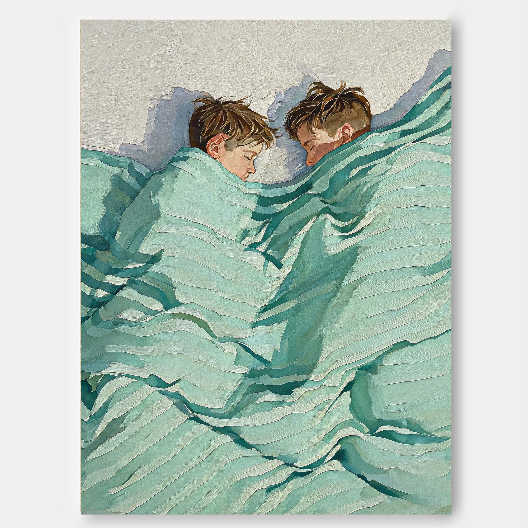Healing Brotherly Love Art Original Oil Painting For Modern Home Decor