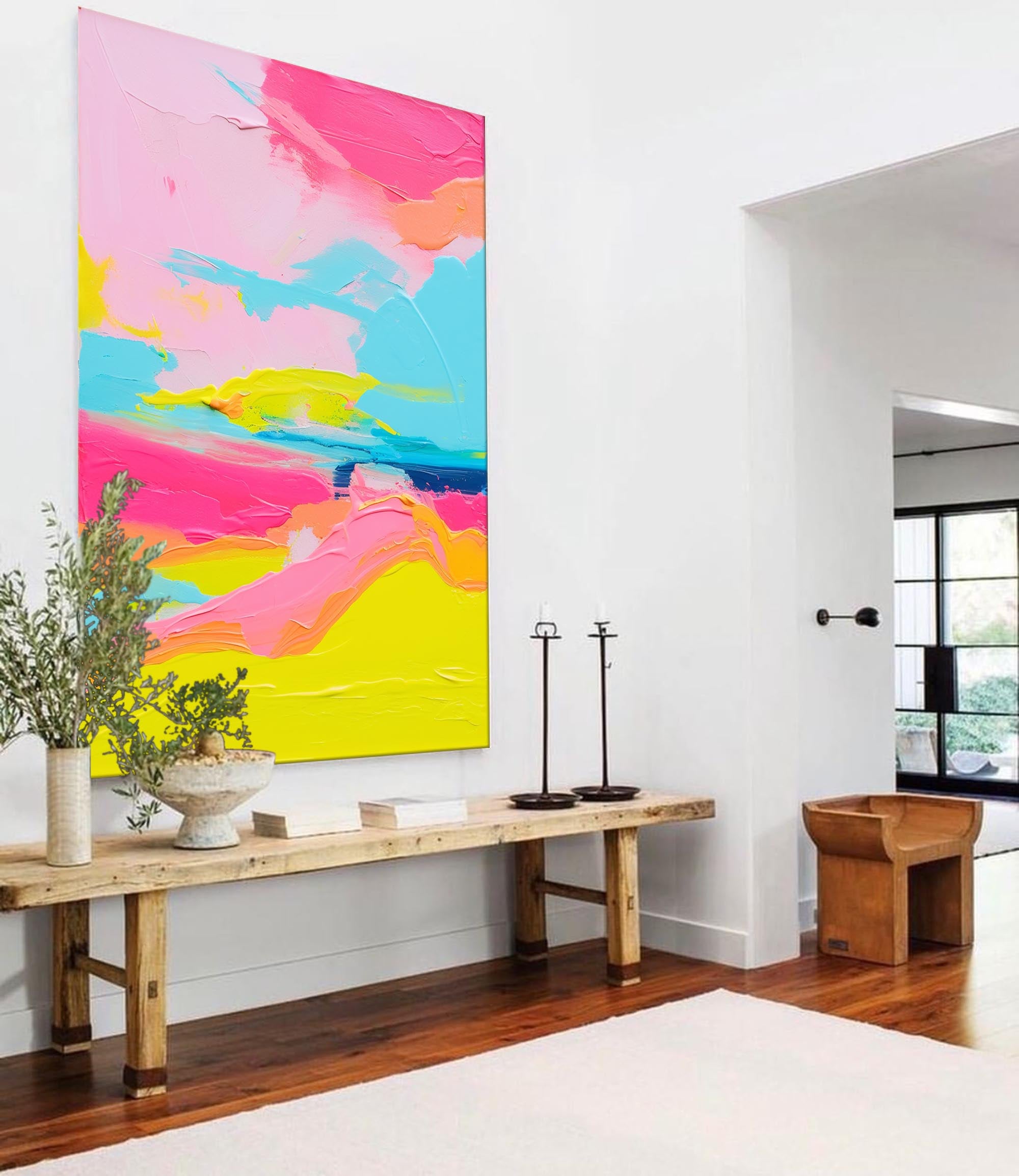 Large Colorful Original Painting Abstract Oil Painting On Canvas Modern Texture Wall Art Bright Colorful For Living Room