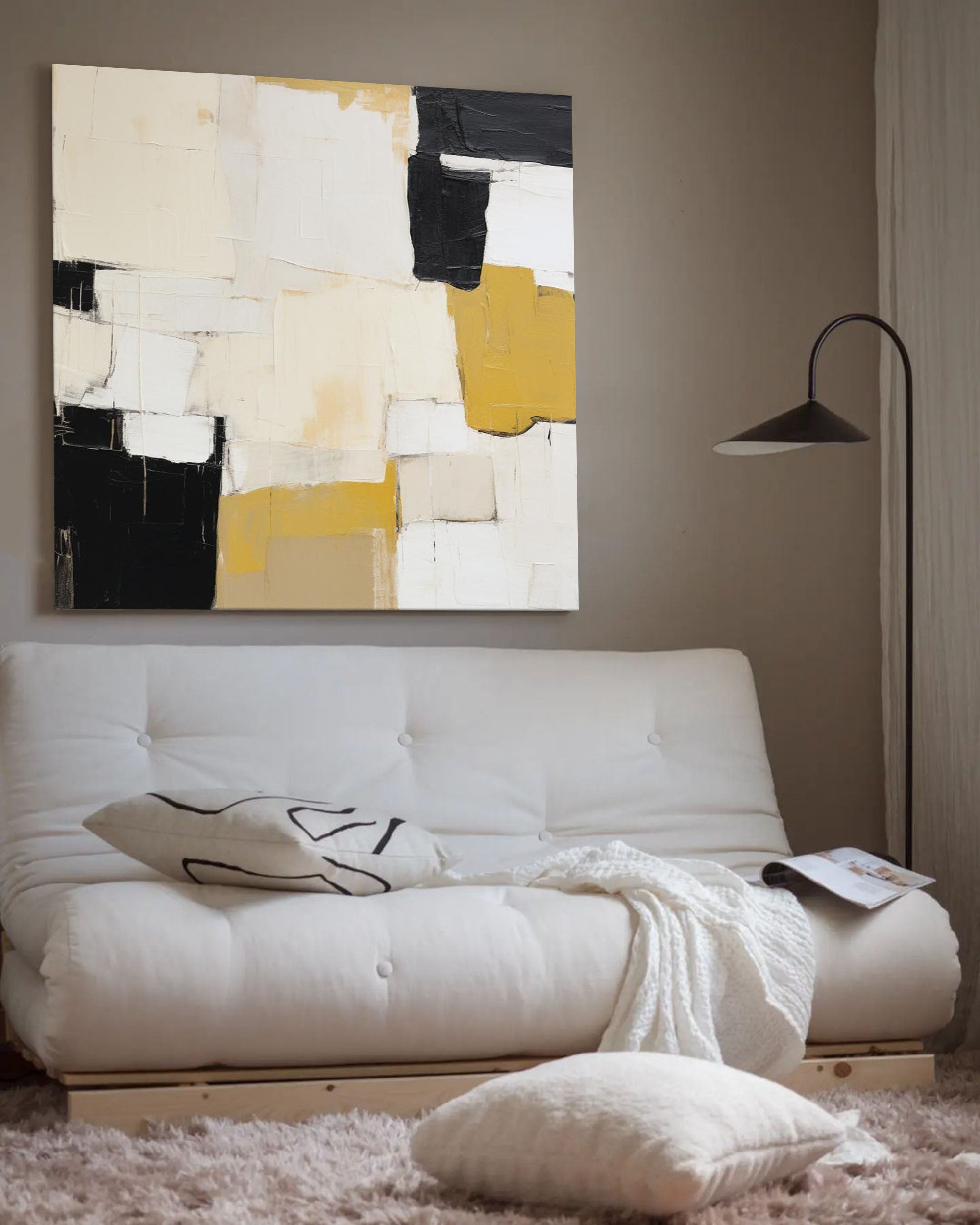 Large Acrylic Painting On Canvas Abstract Oil Painting Farme Original Modern Wall Art Home Decor