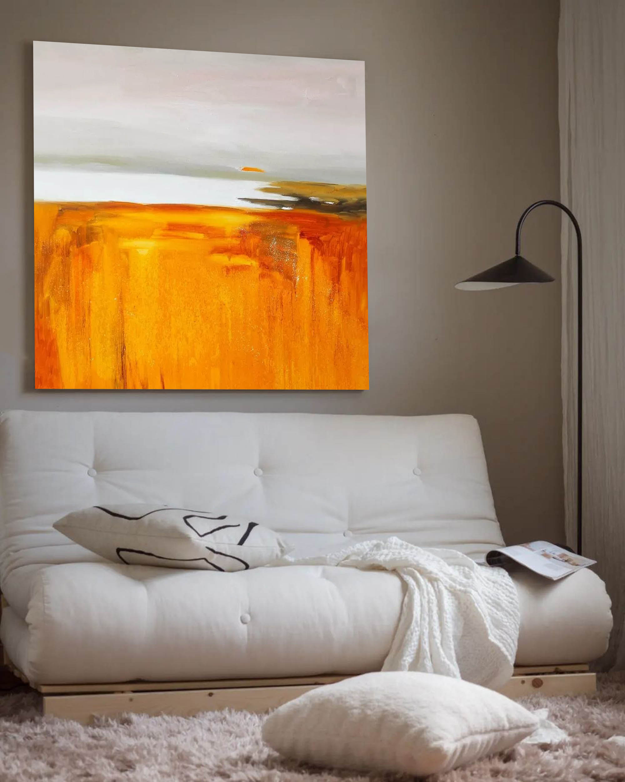 Original Abstract Simple Oil Painting Abstract Acrylic Painting Large Landscape Wall Art Modern Living Room Art