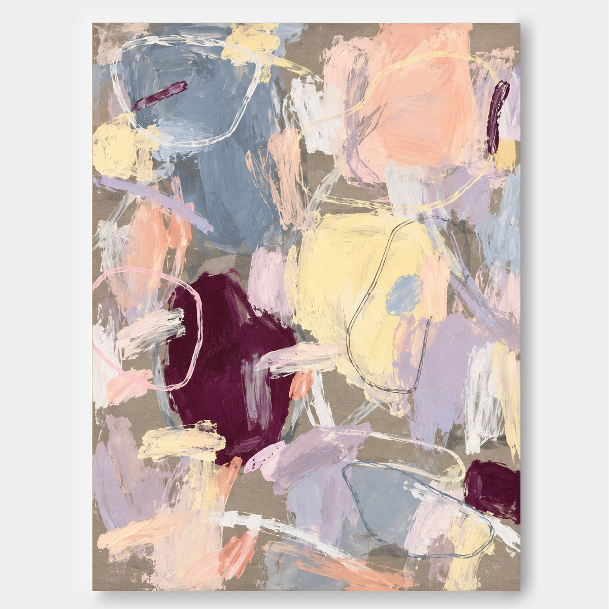 Scandinavian Abstract Art With Healing Pastel Colors And Texture