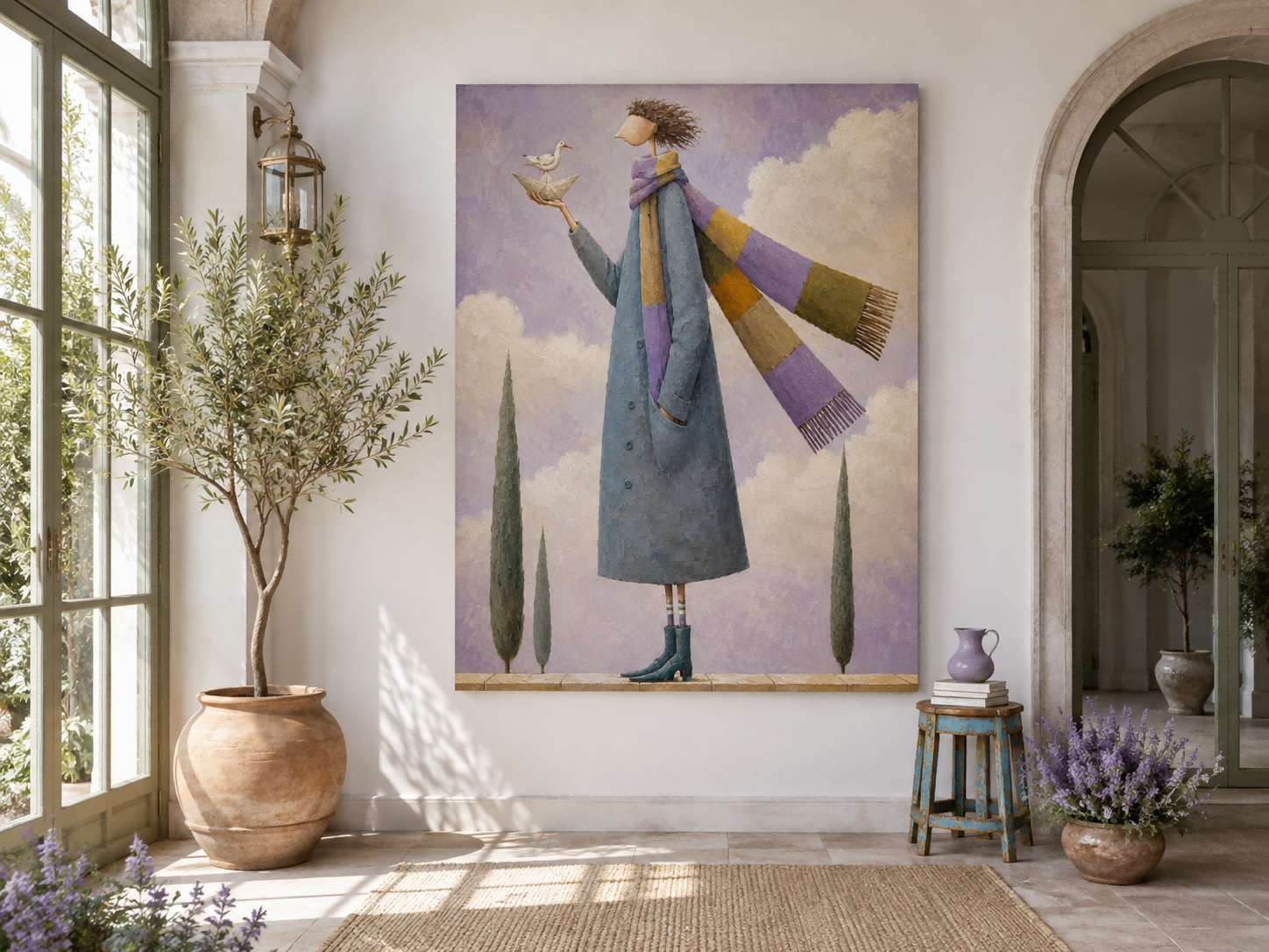Modern Surrealist Art With Impasto肌理 Unique Abstract Figure Painting