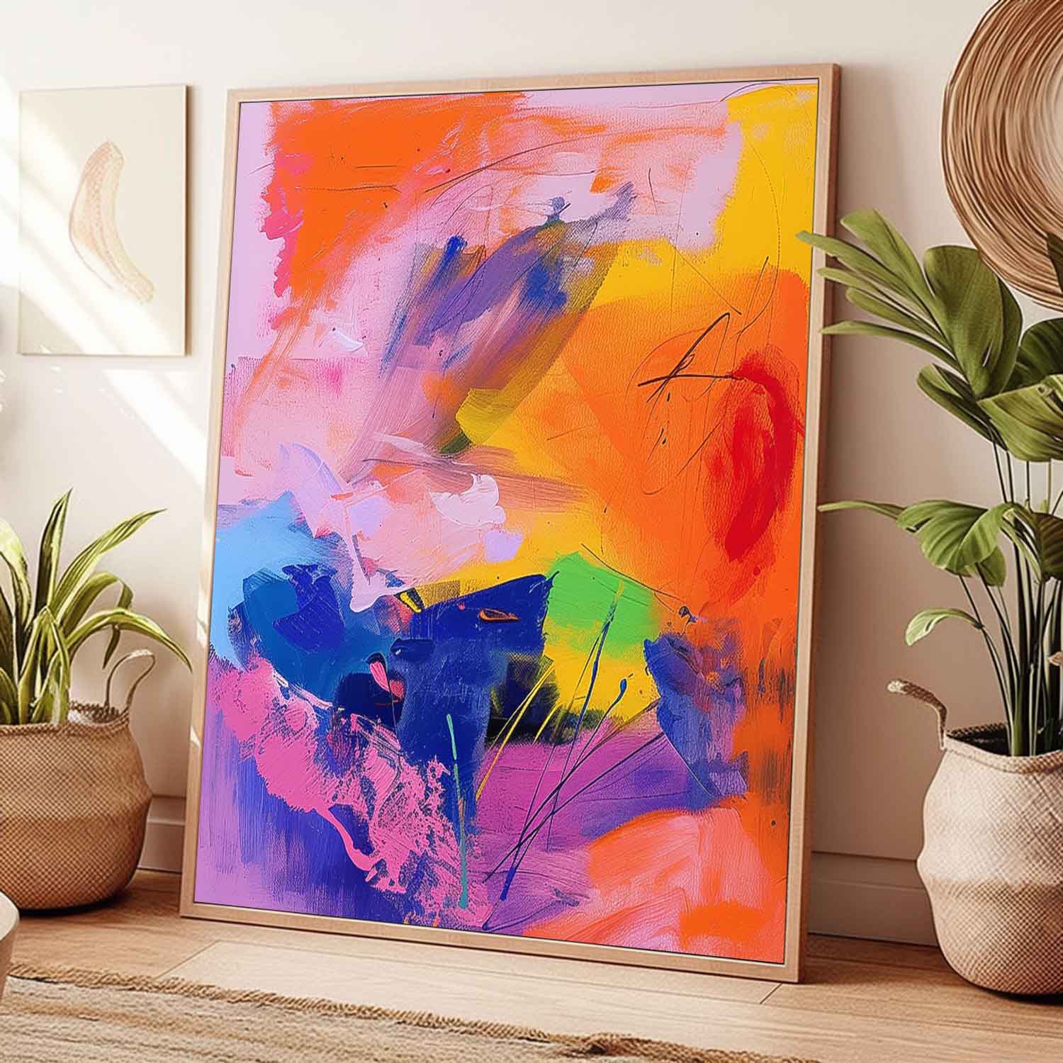 Vibrant Colorful Abstract Oil Painting On Canvas Large Modern Wall Art For Living Room Bedroom Home Decor