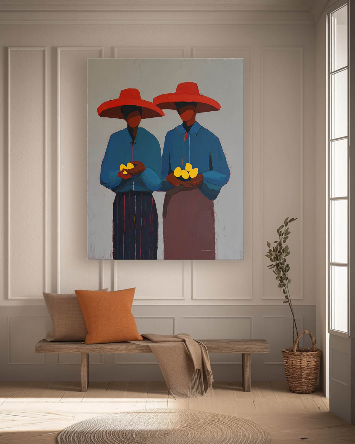 Original Oil Painting Of Two Figures Modern Abstract Decorative Wall Art Unique Figurative Home Decor Gift