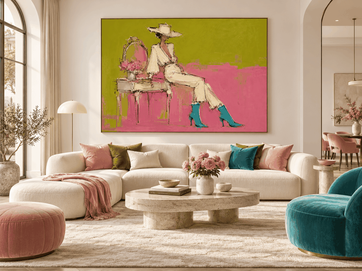 Textured Abstract Art Modern Vintage Style Hand Painted Canvas Textured Abstract Art Modern Hand Painted Canvas