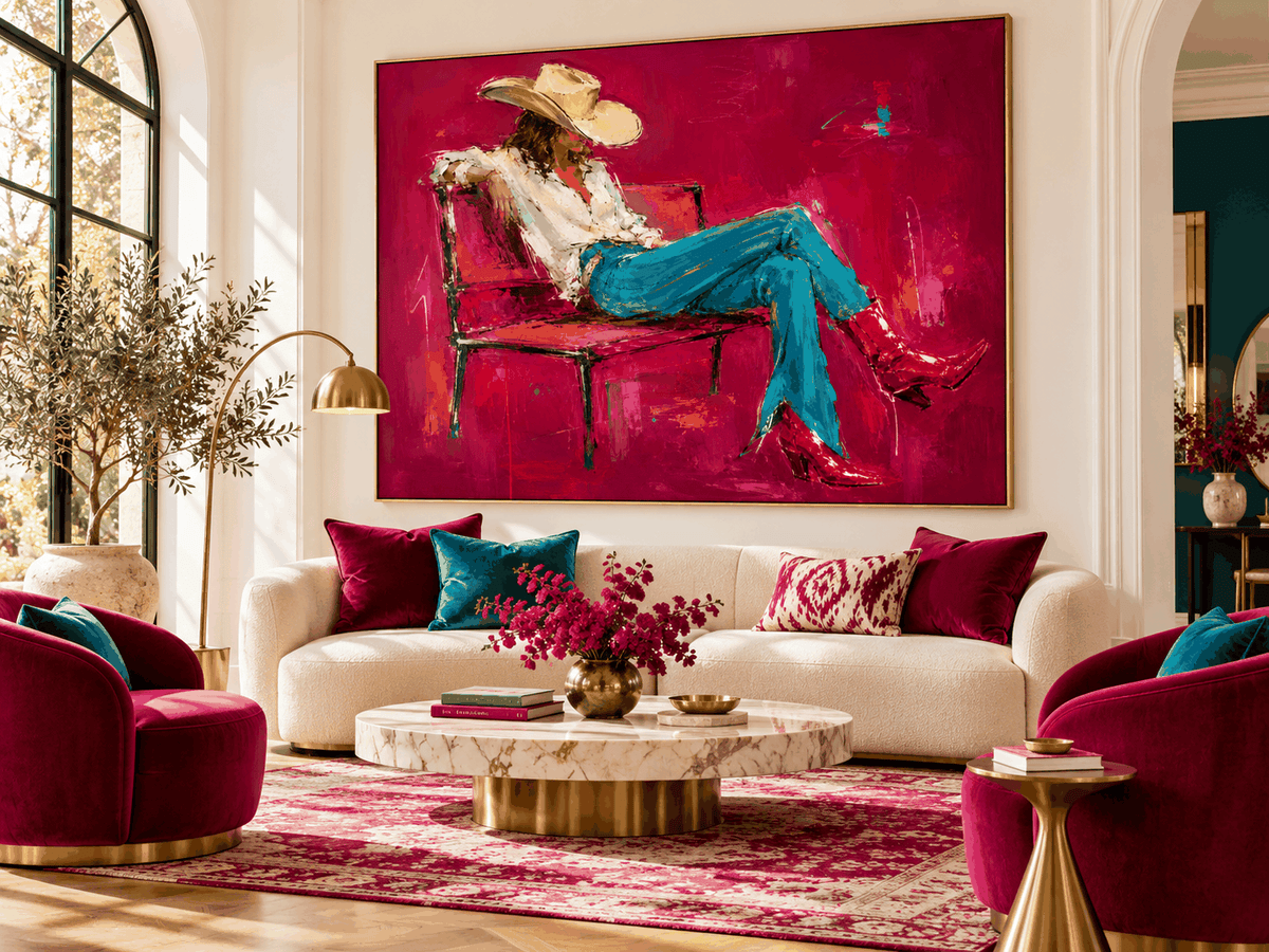 Abstract Expressionist Canvas Art With Textured Brushwork