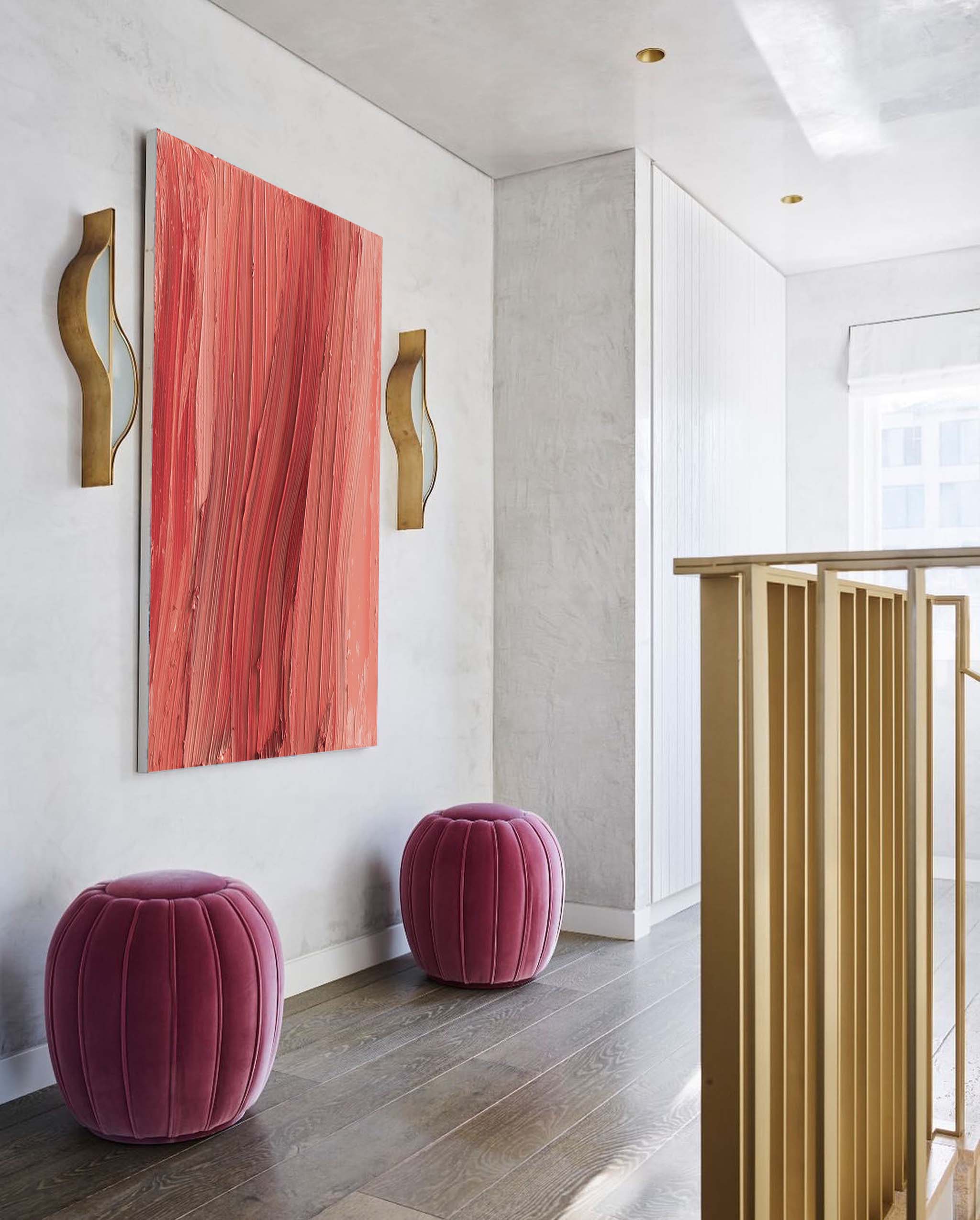 Red Texture Minimalist Oil Painting On Canvas Large Abstract Acrylic Painting Original Wall Art Home Decor