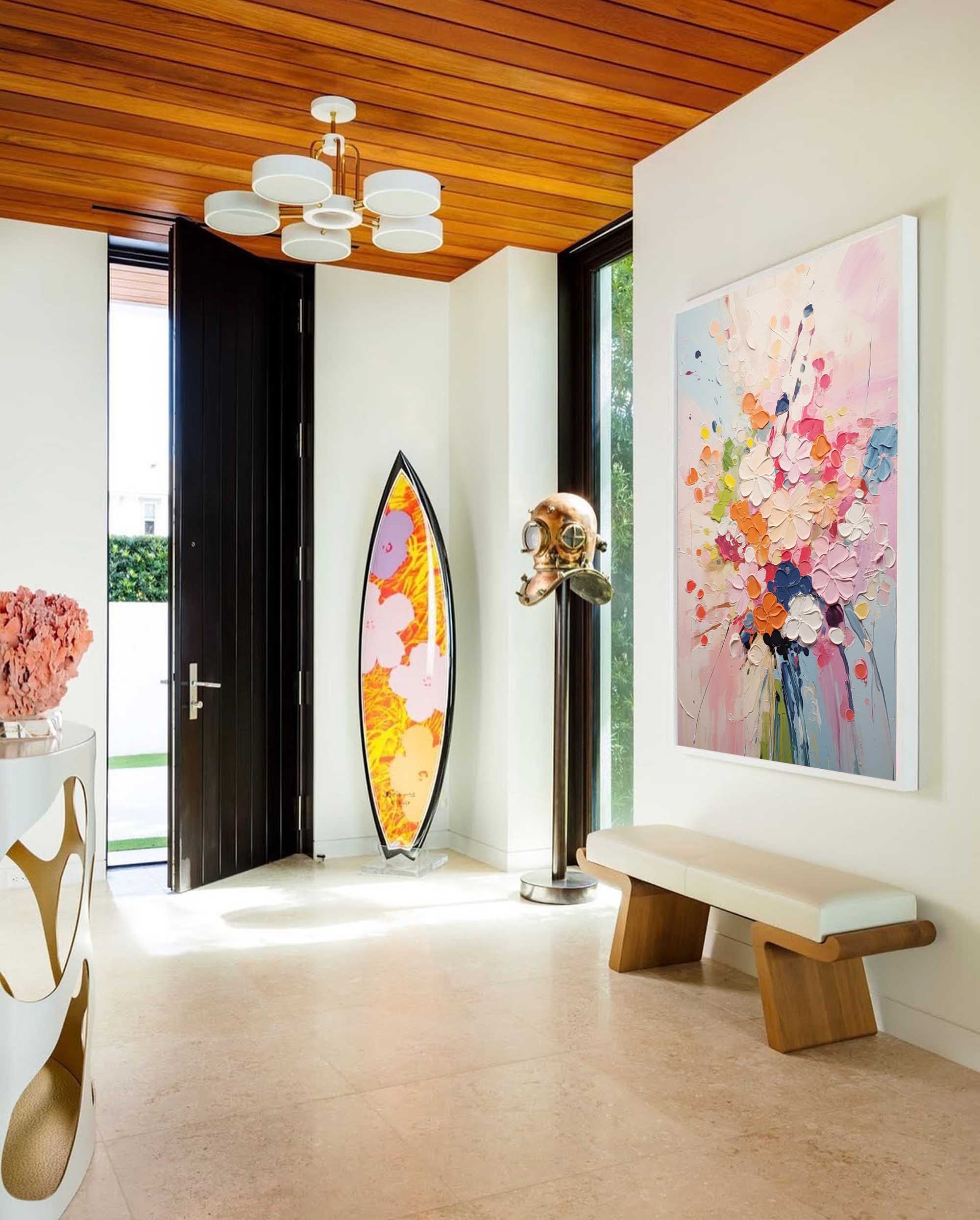 Modern Texture Wall Art Colorful Abstract Bouquet Oil Painting On Canvas Large Original Acrylic Painting Home Decor