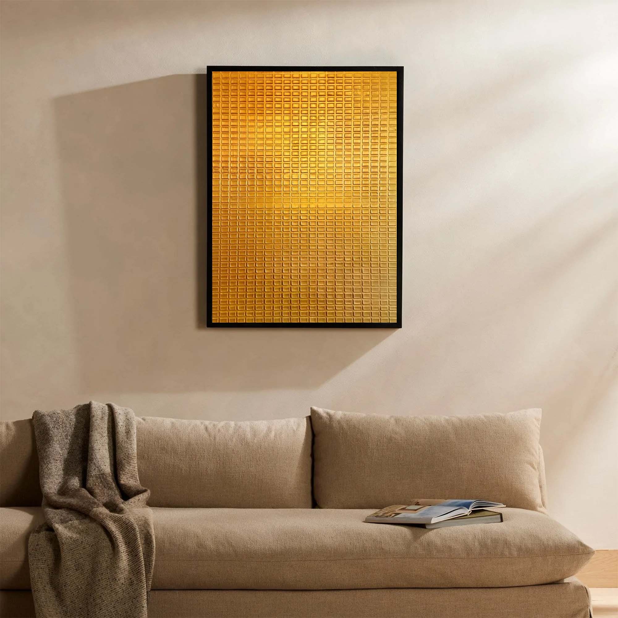 Large Original Textured Oil Painting On Canvas Gold Abstract Wall Art Modern Minimalist Decor
