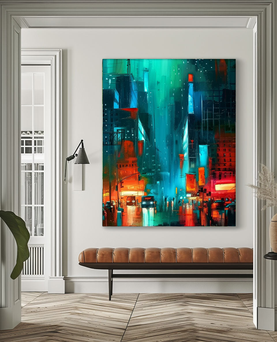 Big Wall Art Original Modern Cityscape Oil Painting On Canvas Abstract Urban Scene Art Home Decor