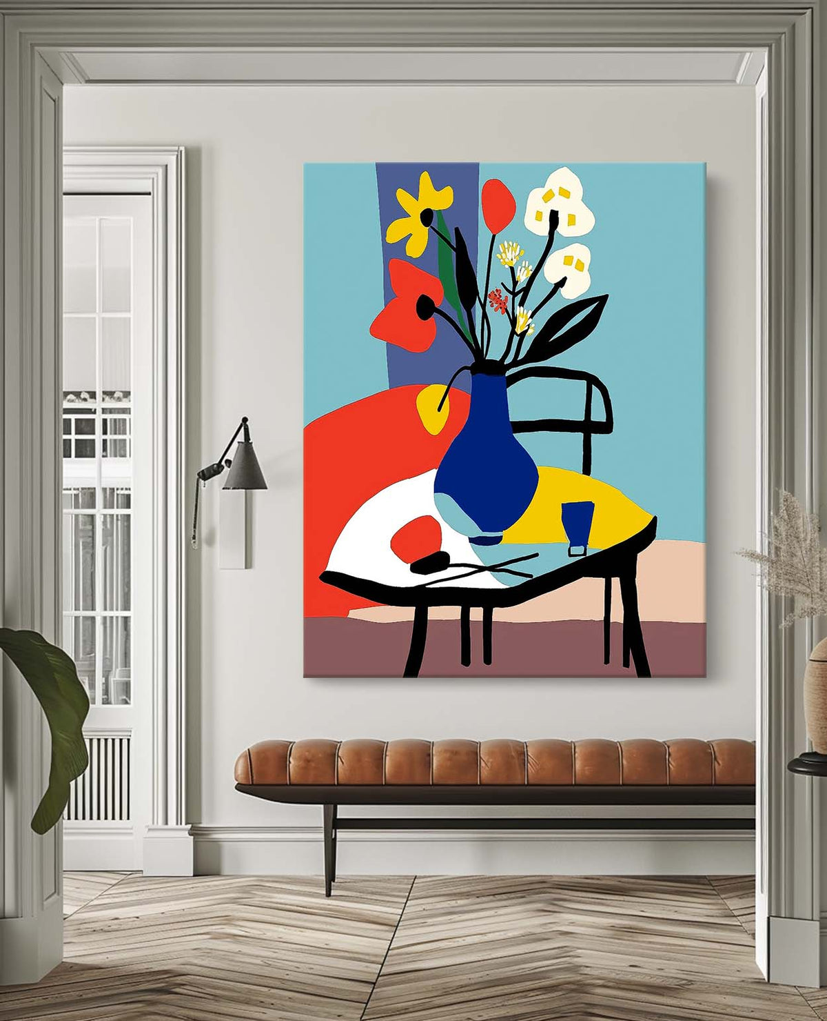 Abstract High Quality Flower Oil Painting On Canvas Exquisite Original Beautiful jardiniere Art