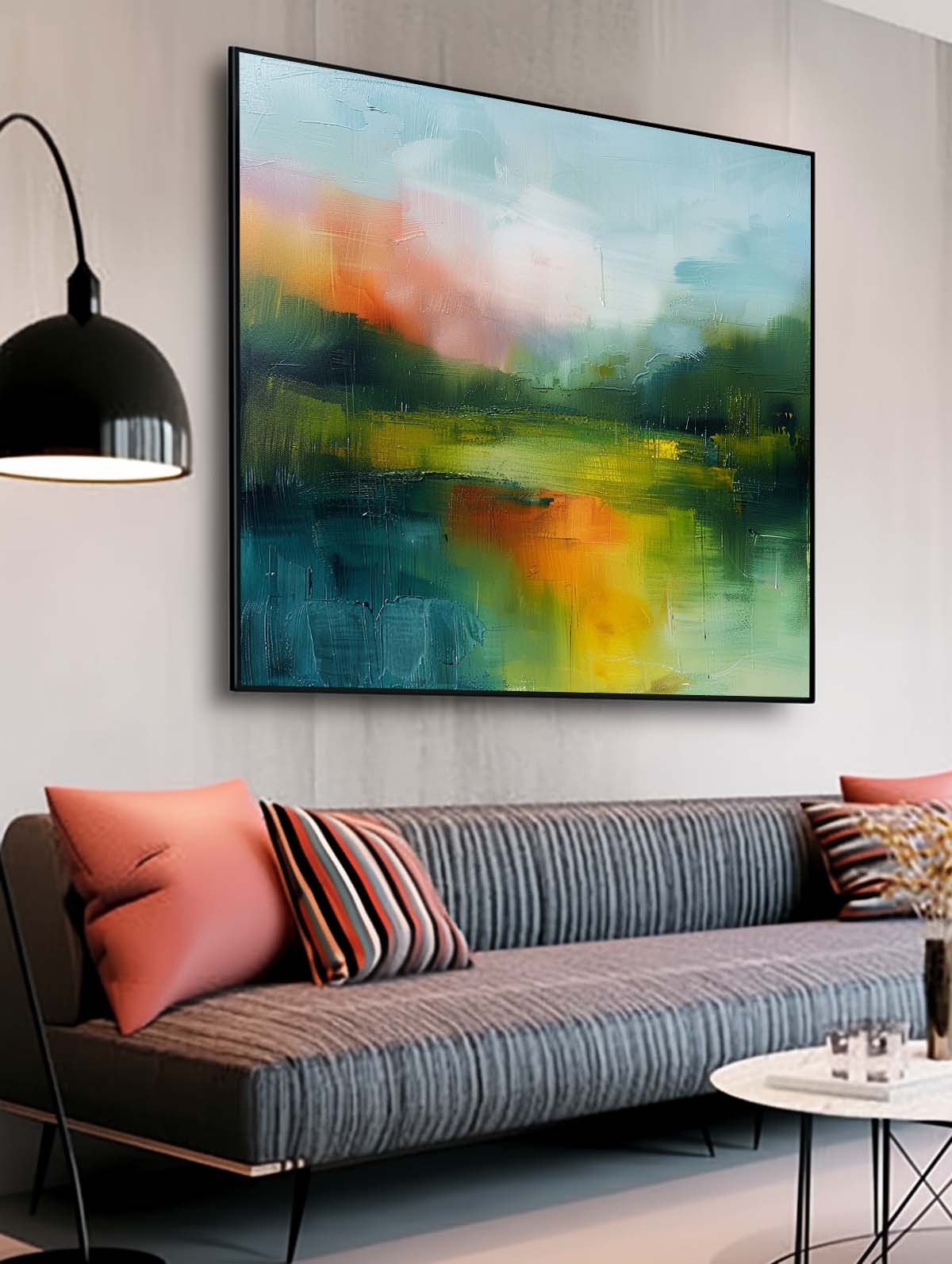 Large Abstract Oil Painting Canvas Modern Scenery Nature Art Original Landscape Wall Art Home Decor
