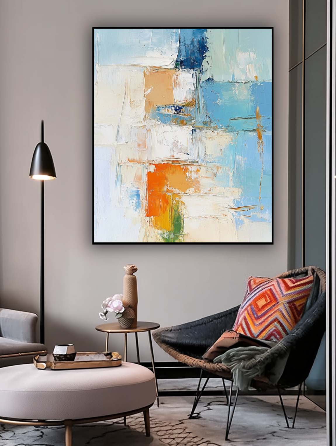 Bright Large Acrylic Painting On Canvas Texture Abstract Oil Painting High Quality Original Artwork