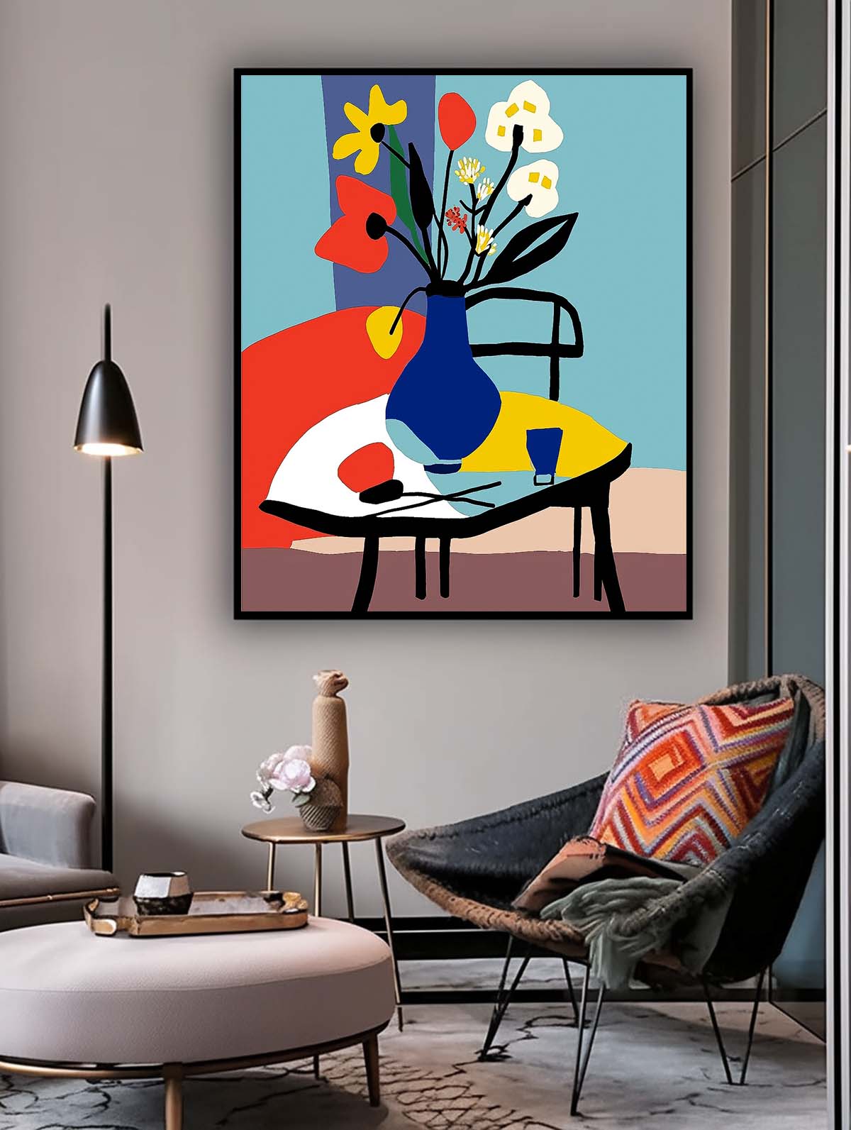 Abstract High Quality Flower Oil Painting On Canvas Exquisite Original Beautiful jardiniere Art