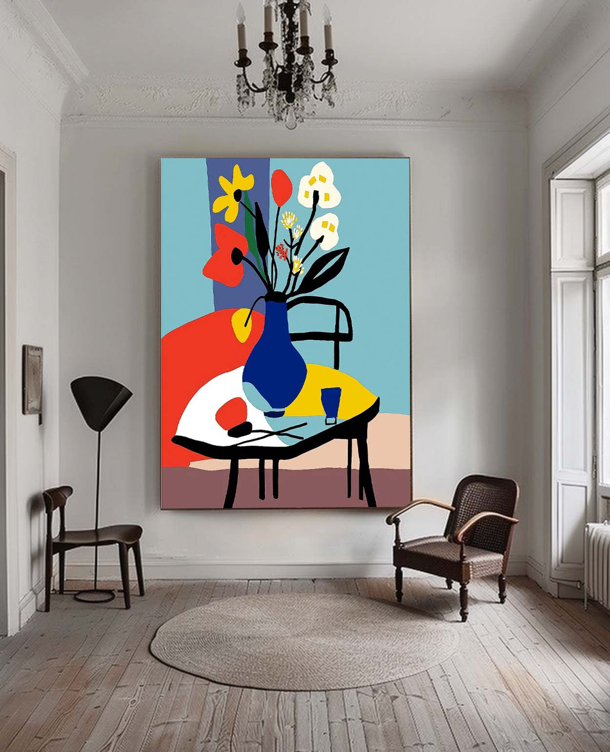 Abstract High Quality Flower Oil Painting On Canvas Exquisite Original Beautiful jardiniere Art