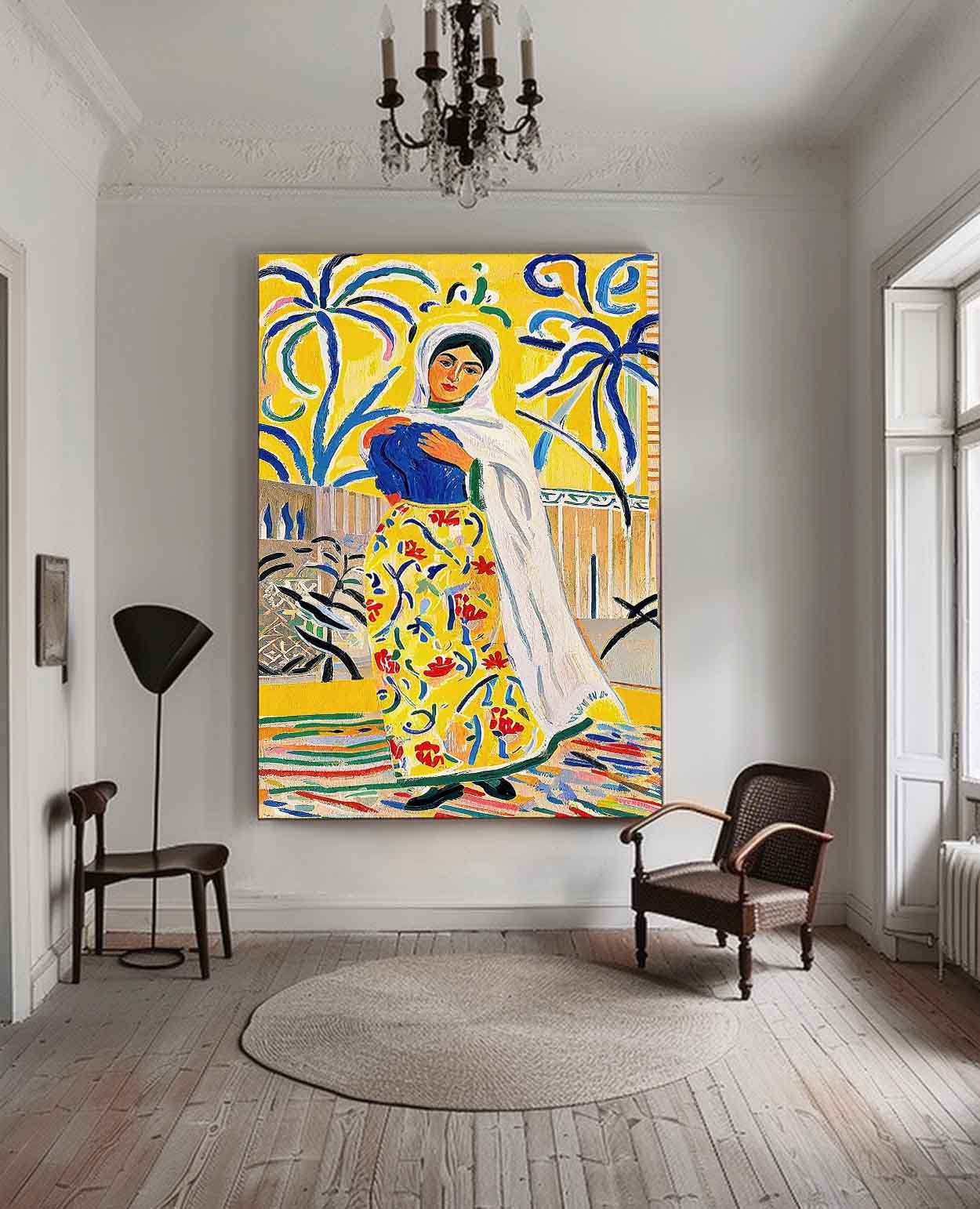 Beautiful Girl In A Romantic Vintage Style Gorgeous Original Modern Wall Art Lady In Gold Painting Artwork