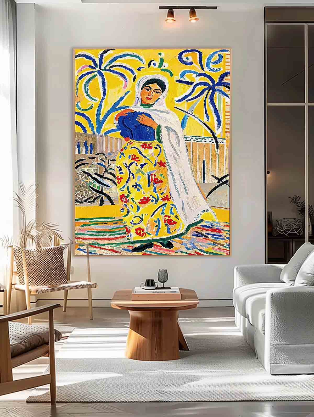 Beautiful Girl In A Romantic Vintage Style Gorgeous Original Modern Wall Art Lady In Gold Painting Artwork
