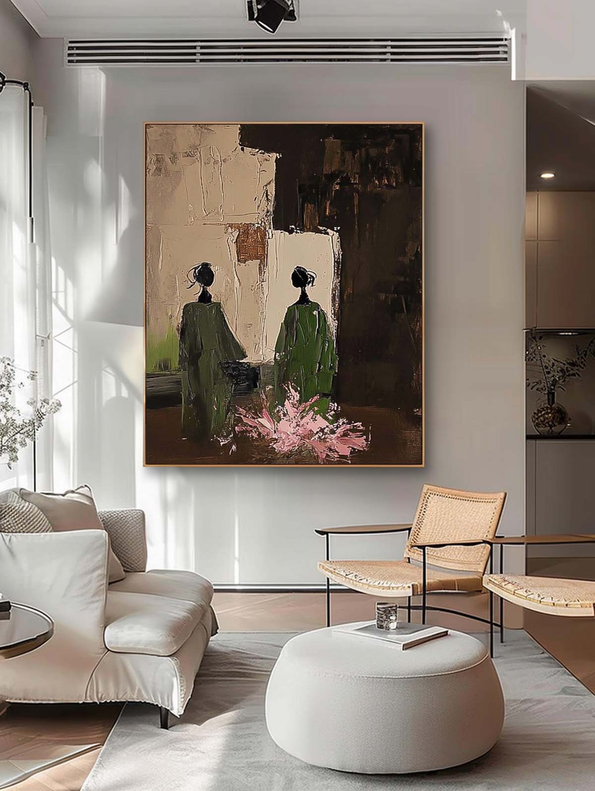 Original Portrait Wall Art Minimalism Figure Acrylic Painting Abstract Oil Painting Canvas Home Decor