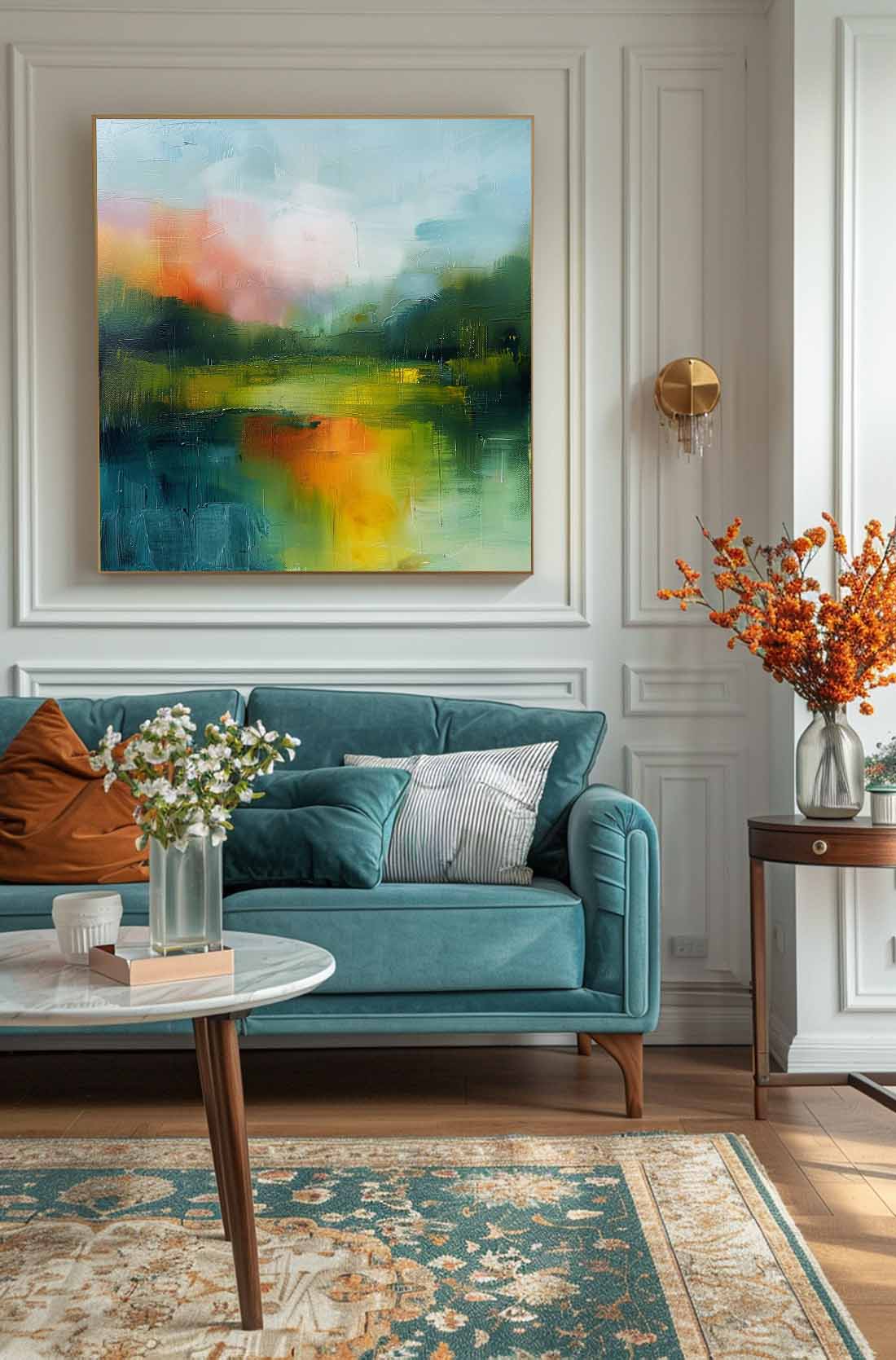 Large Abstract Oil Painting Canvas Modern Scenery Nature Art Original Landscape Wall Art Home Decor