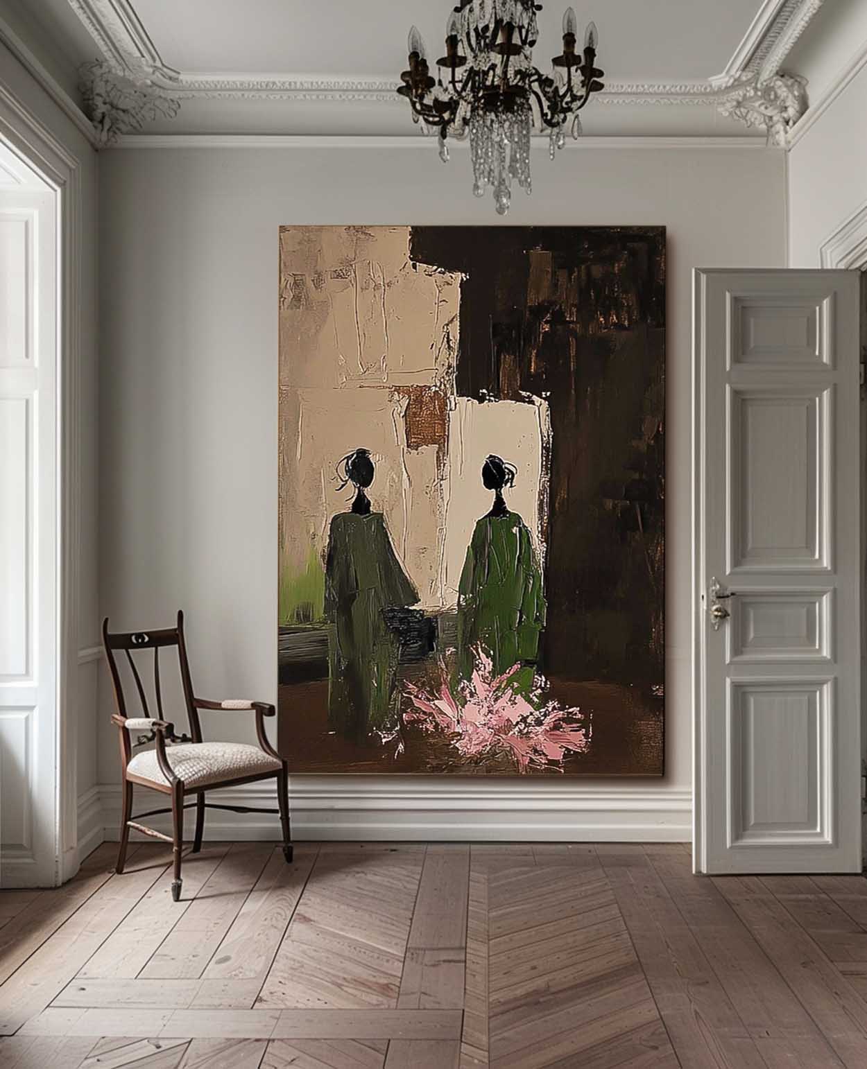 Original Portrait Wall Art Minimalism Figure Acrylic Painting Abstract Oil Painting Canvas Home Decor
