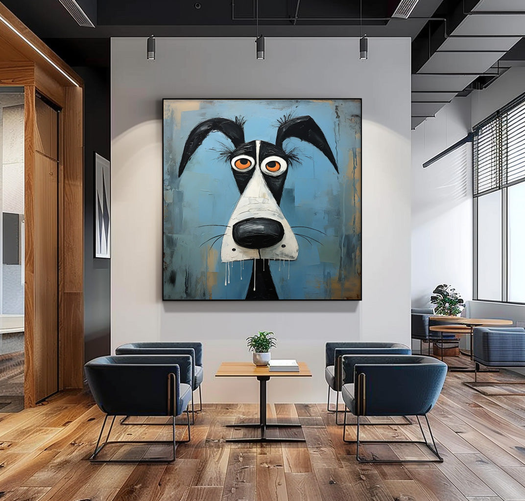 Modern Doberman Pinscher Oil Painting Canvas Original Lovely Dog Wall Art Large Animal Artwork