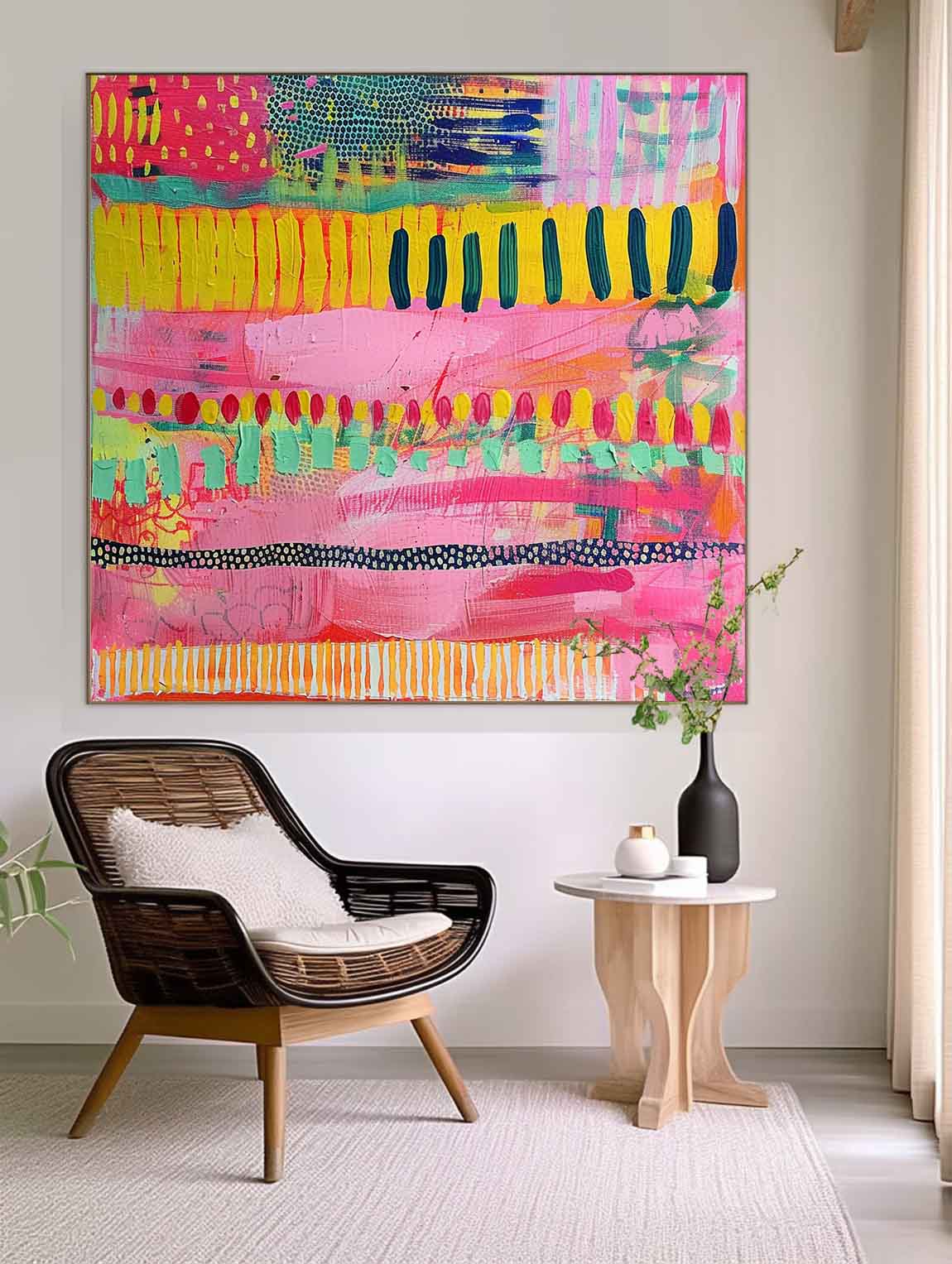 Modern Textured Artwork Large Graffiti Abstract Oil Painting Coloeful Original Hand-painted Canvas Wall Art